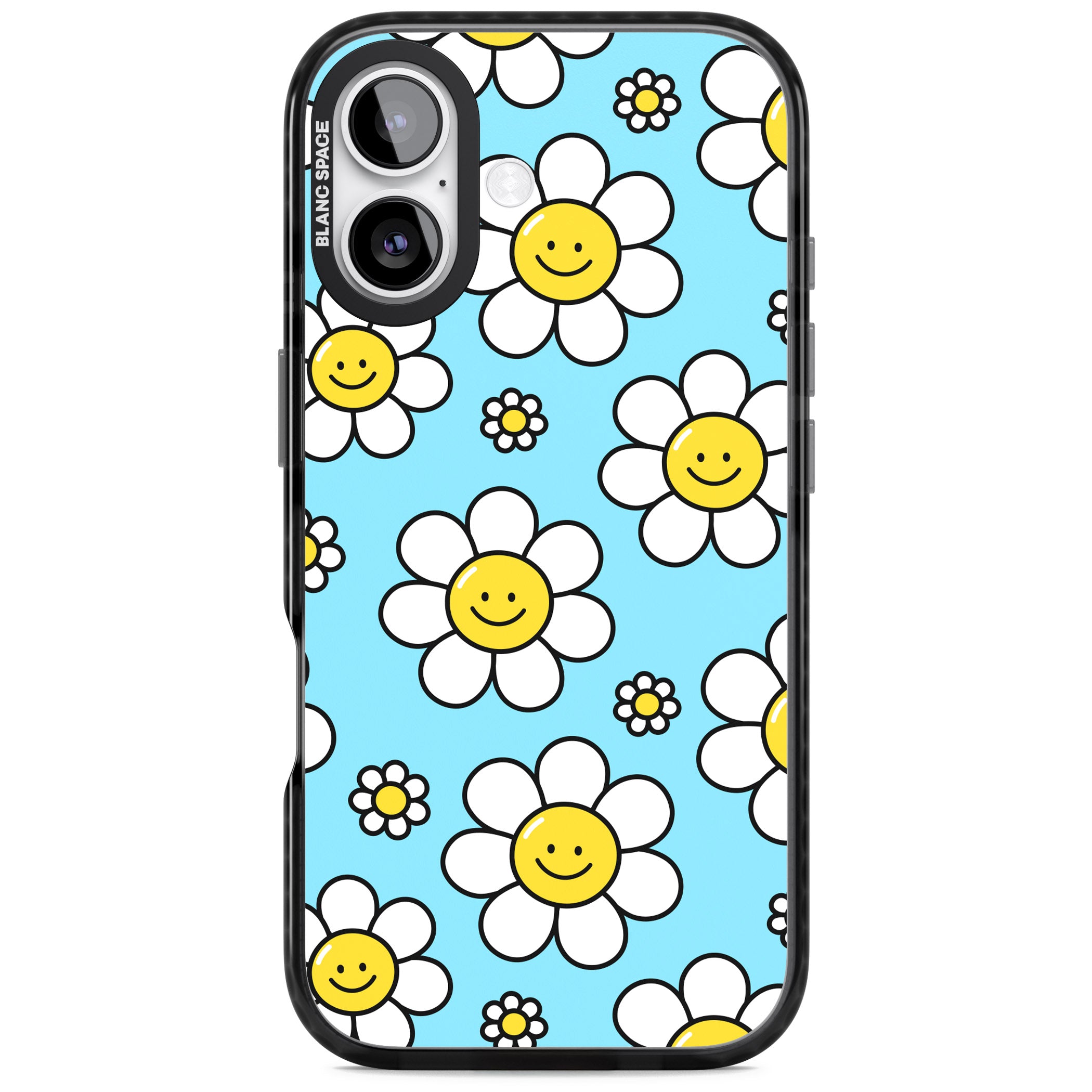 Daisy Faces Kawaii Pattern iPhone 17 Impact Pro Black Phone Case