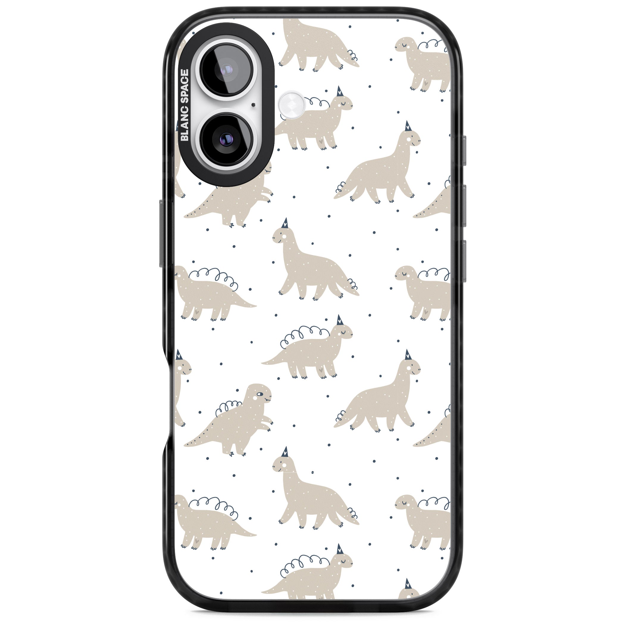 Party Dino Pattern iPhone 17 Impact Pro Black Phone Case