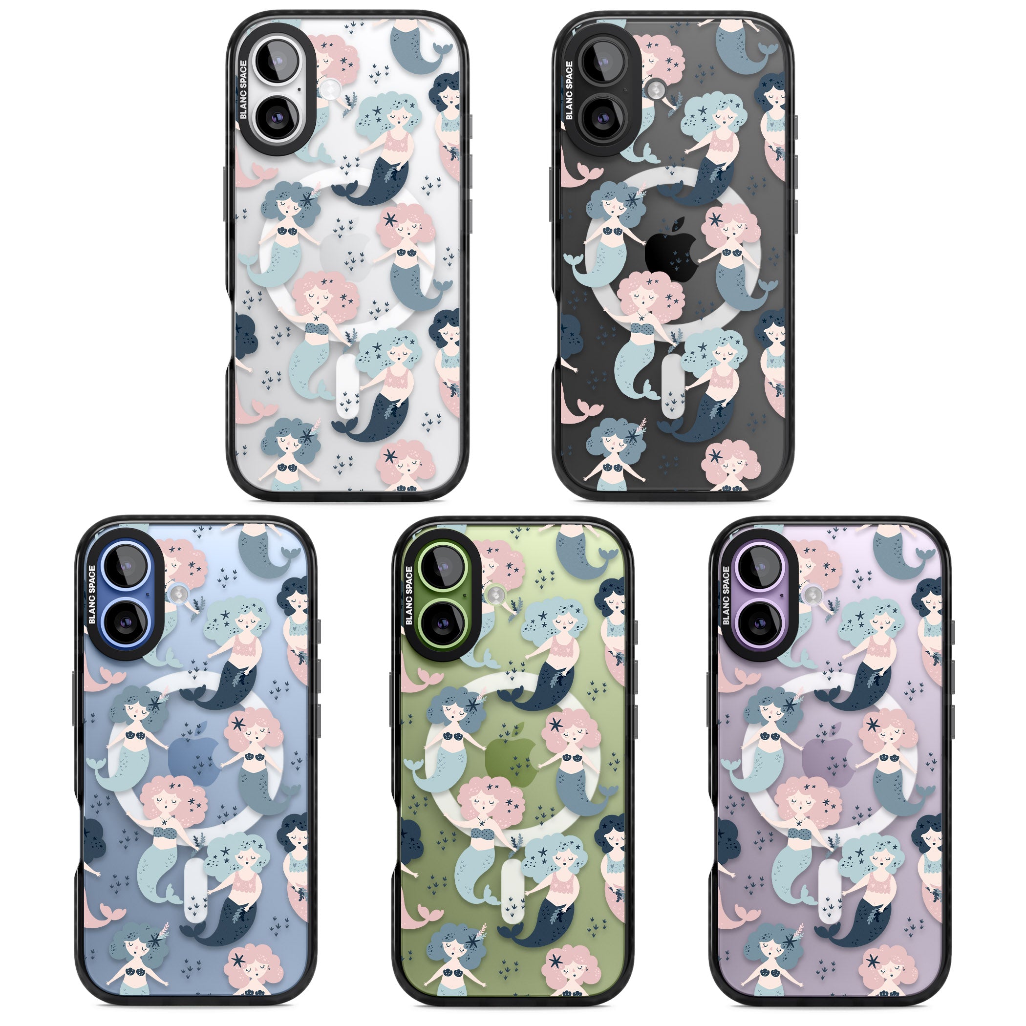Pastel Mermaids iPhone 17 Impact Pro Black Phone Case APT Impact Protection