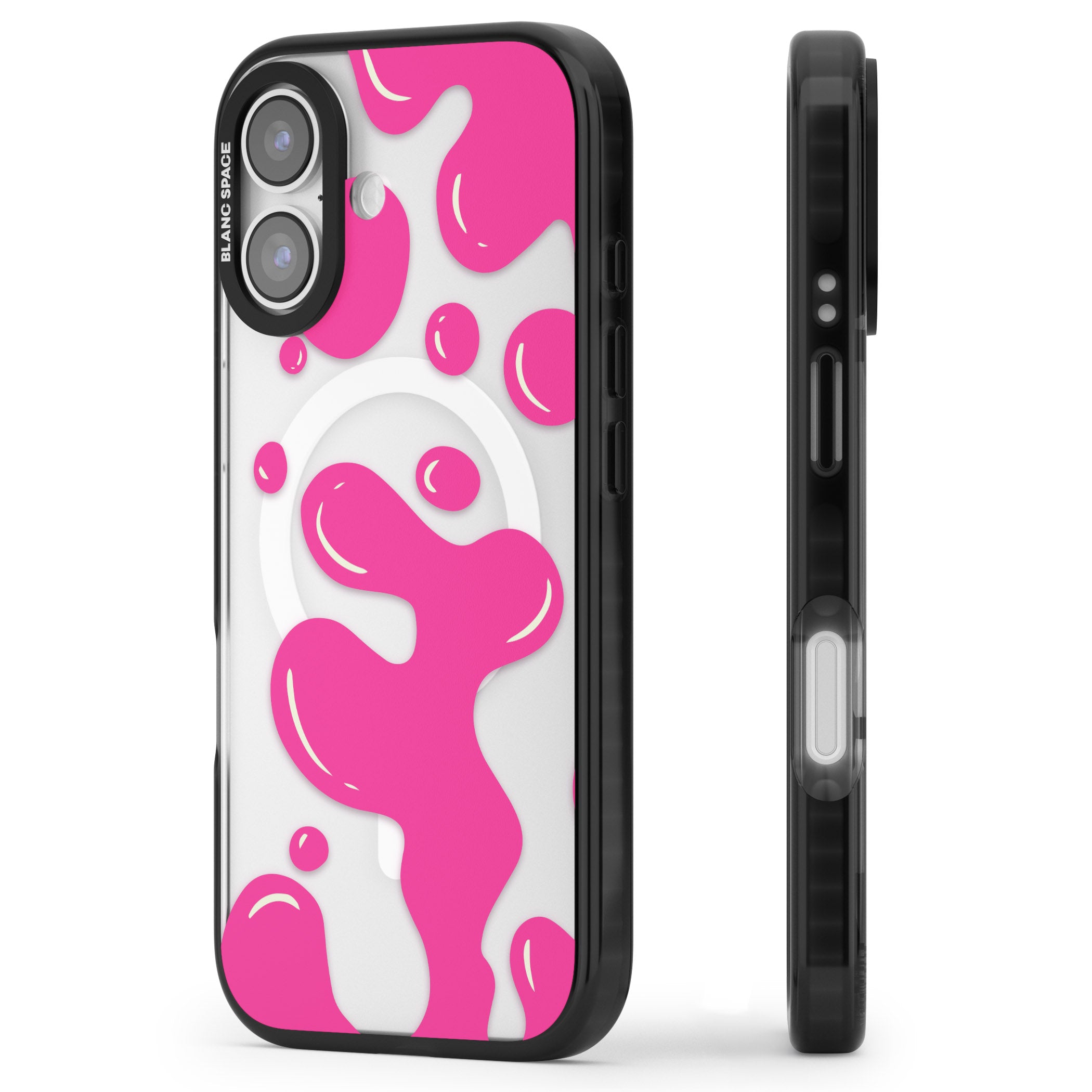Pink Lava Lamp iPhone 17 Impact Pro Black Phone Case Side Profile