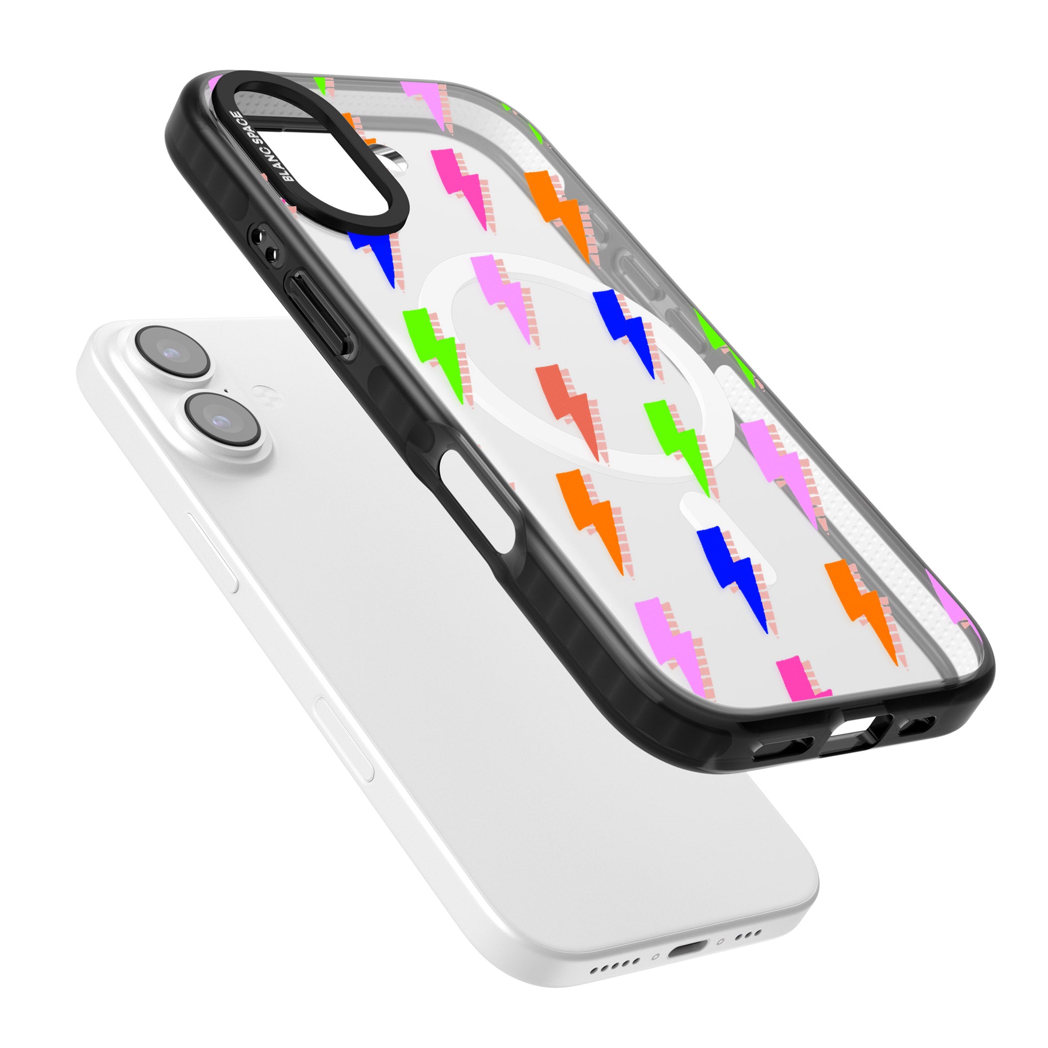 Rainbow Pop Lightning iPhone 17 Impact Pro Black Phone Case Colours