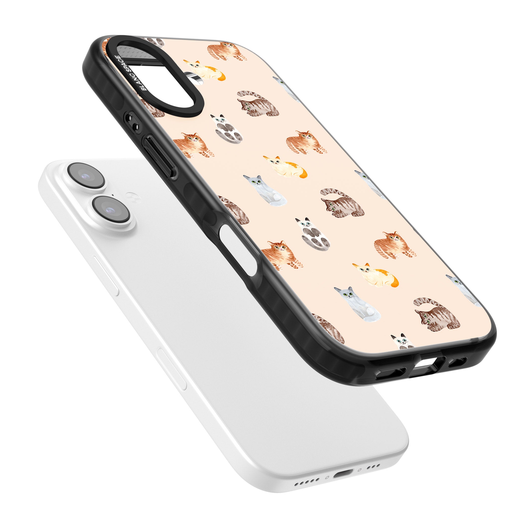 Cute Cat Parade iPhone 17 Impact Pro Black Phone Case Colours