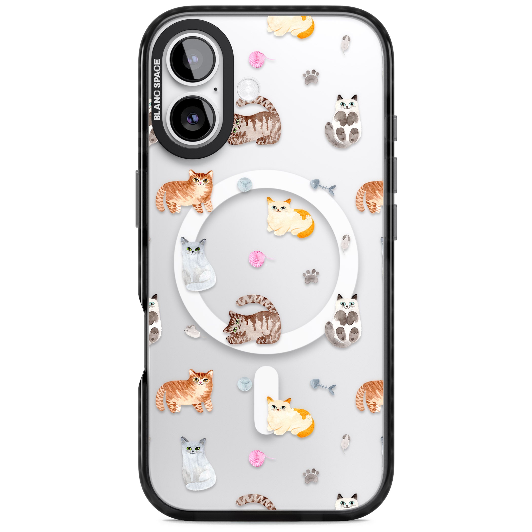 Playful Cats iPhone 17 Impact Pro Black Phone Case