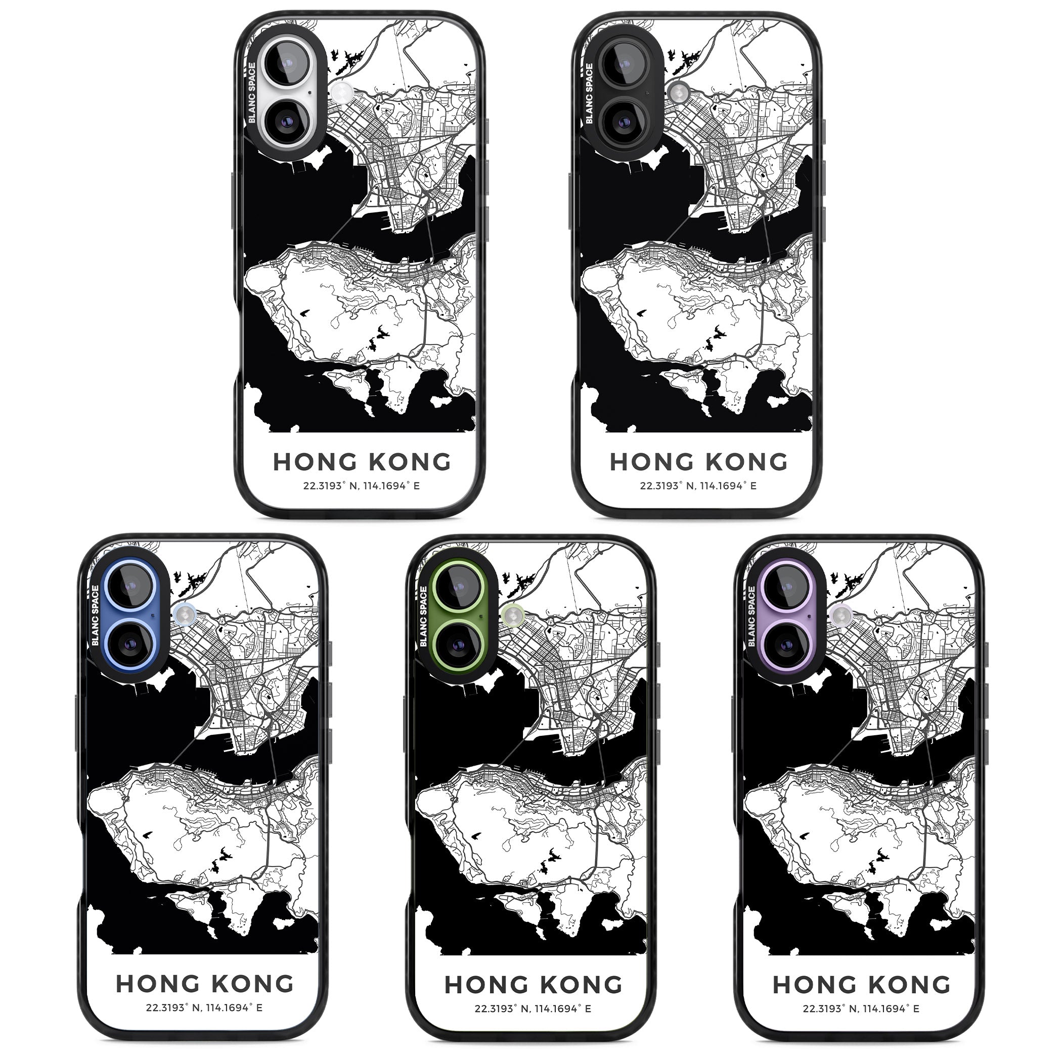 Hong Kong Map iPhone 17 Impact Pro Black Phone Case APT Impact Protection
