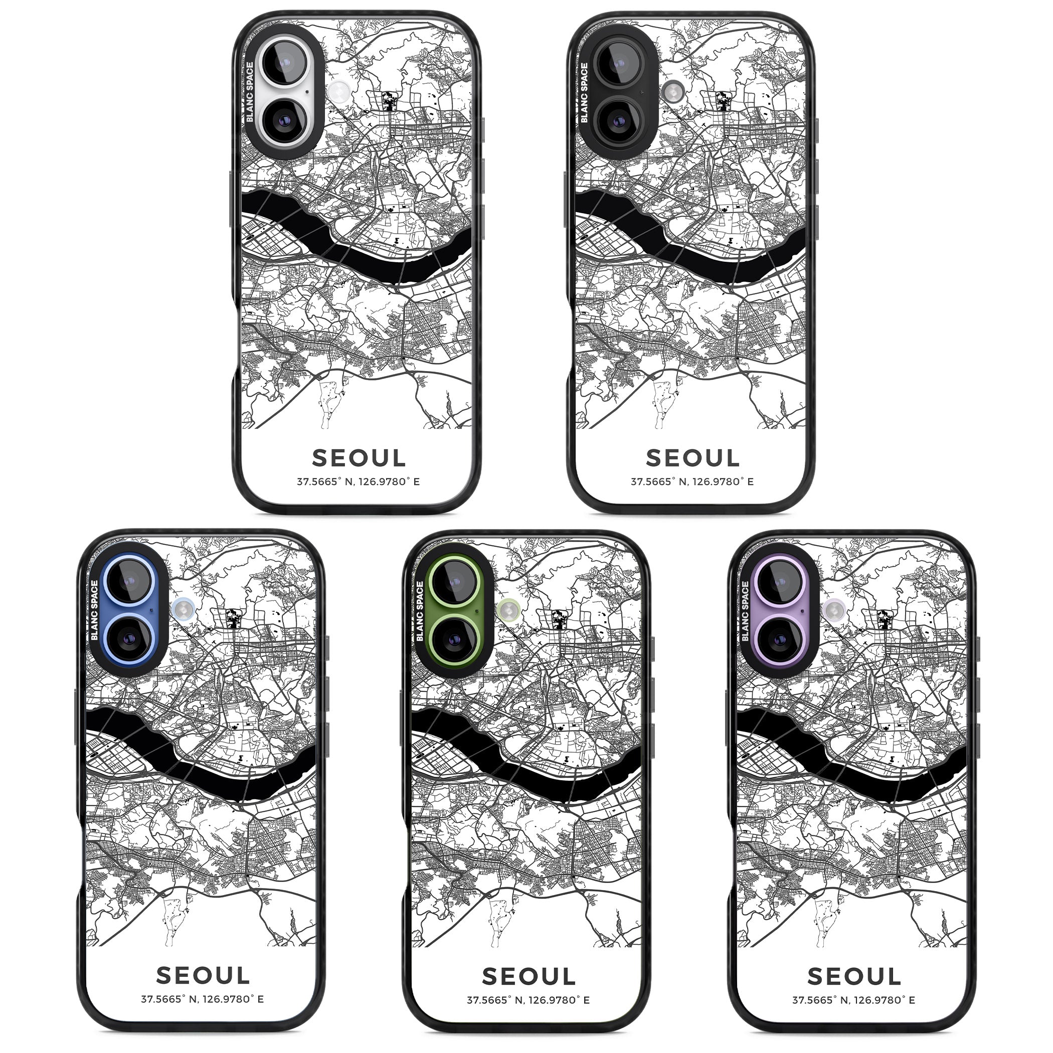 Seoul City Map iPhone 17 Impact Pro Black Phone Case APT Impact Protection