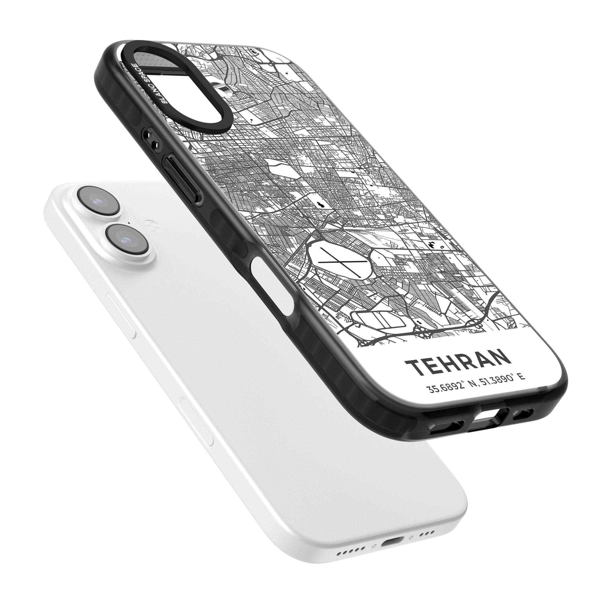 Tehran Map iPhone 17 Impact Pro Black Phone Case Colours