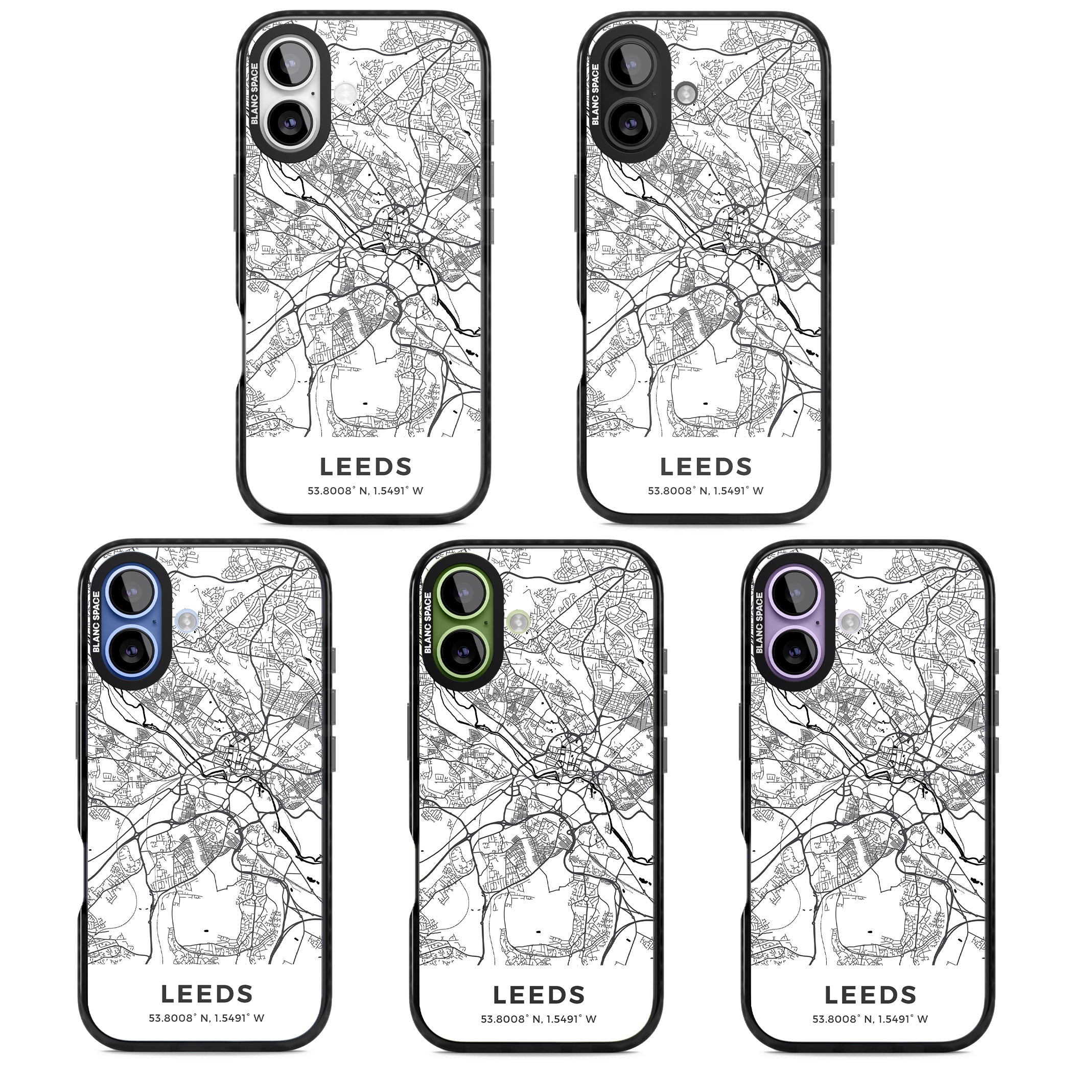 Leeds Map iPhone 17 Impact Pro Black Phone Case APT Impact Protection