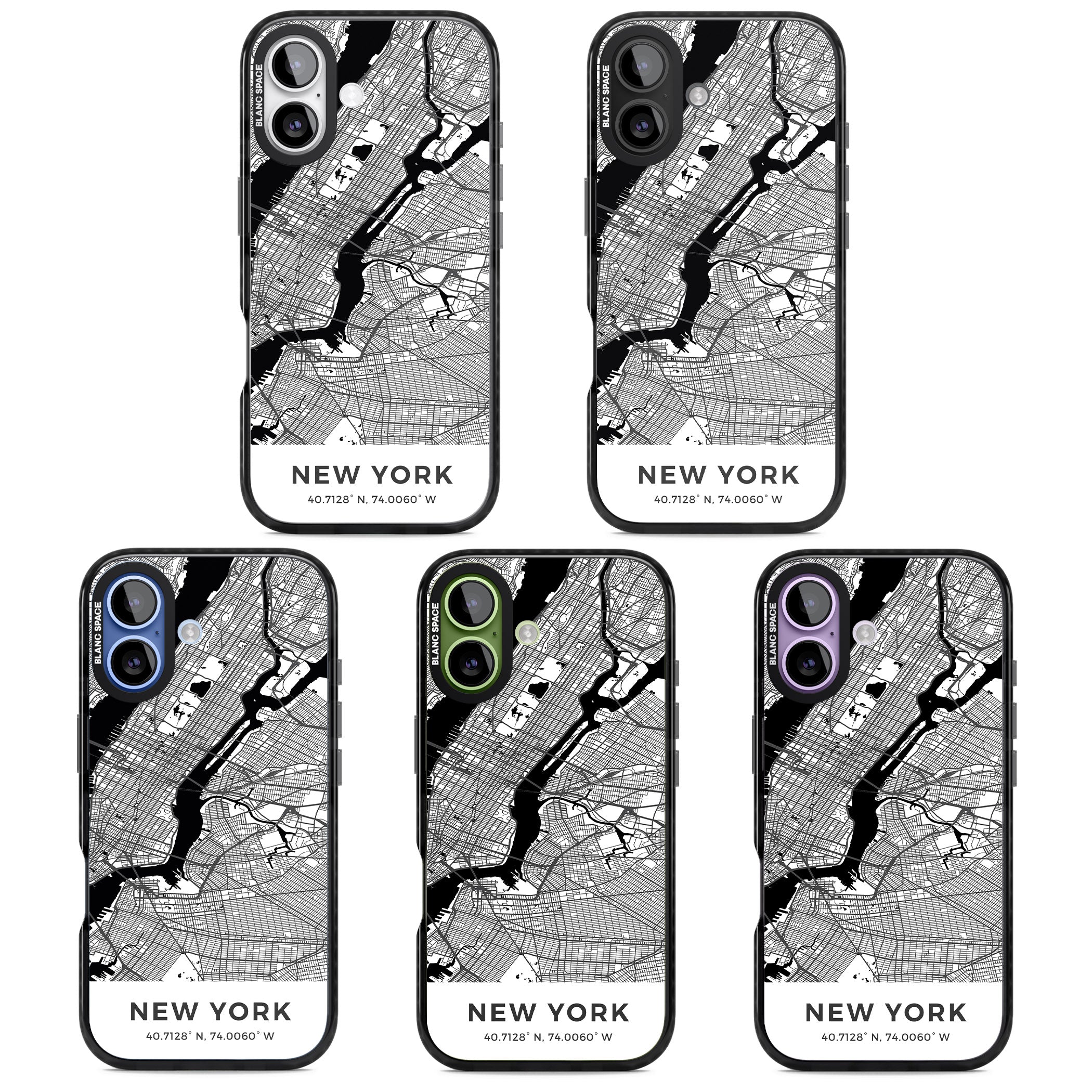 New York Map iPhone 17 Impact Pro Black Phone Case APT Impact Protection