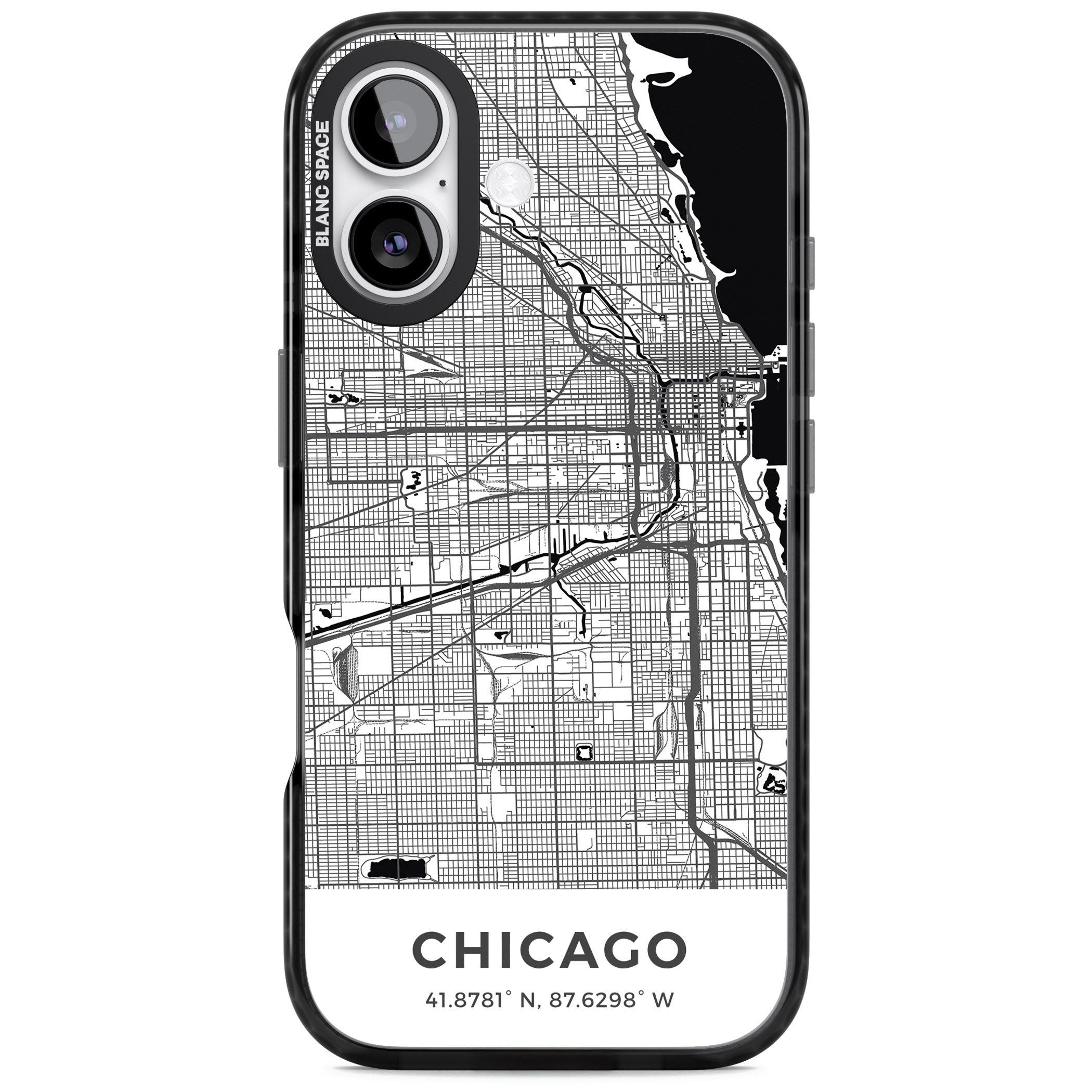 Chicago Map iPhone 17 Impact Pro Black Phone Case