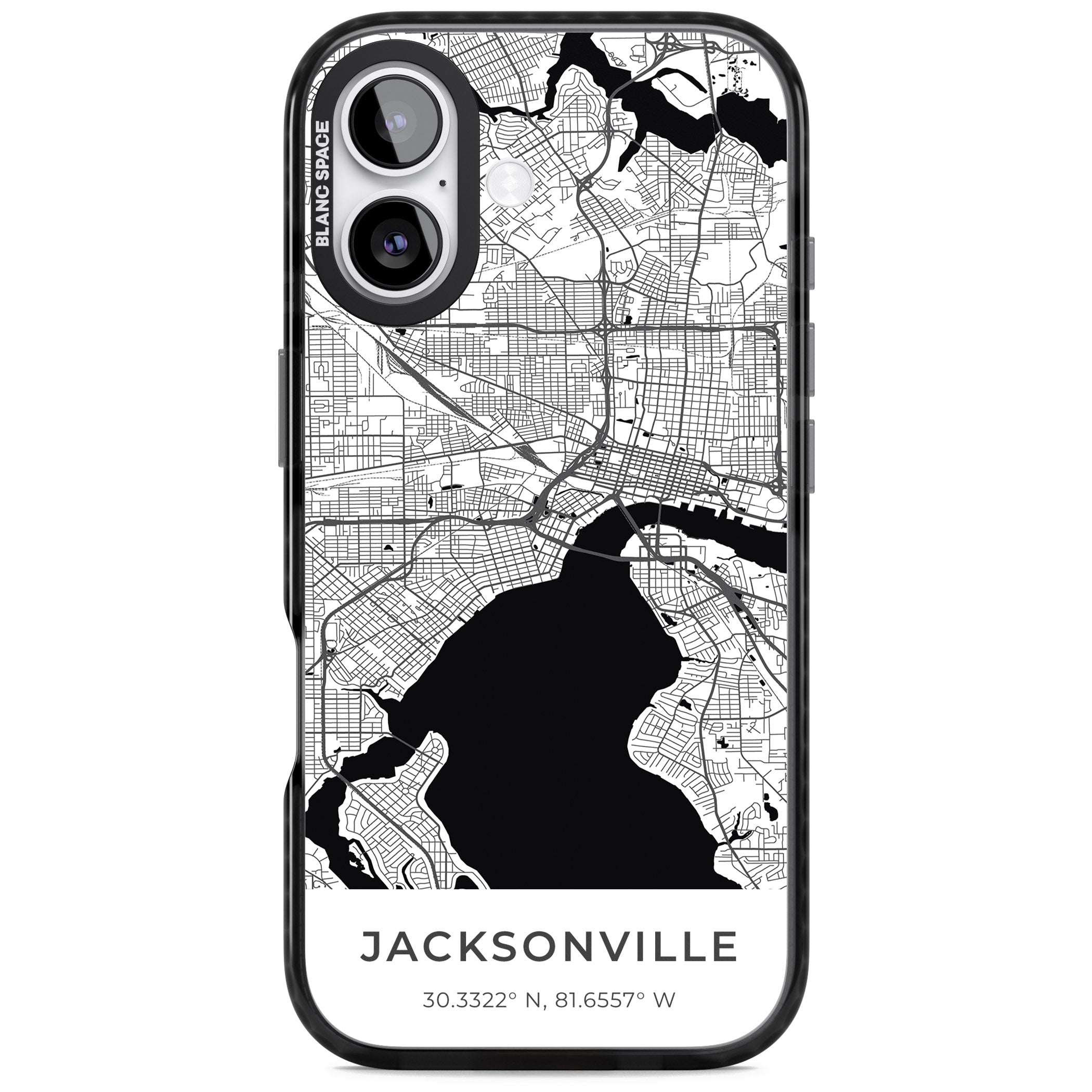 Jacksonville Map iPhone 17 Impact Pro Black Phone Case