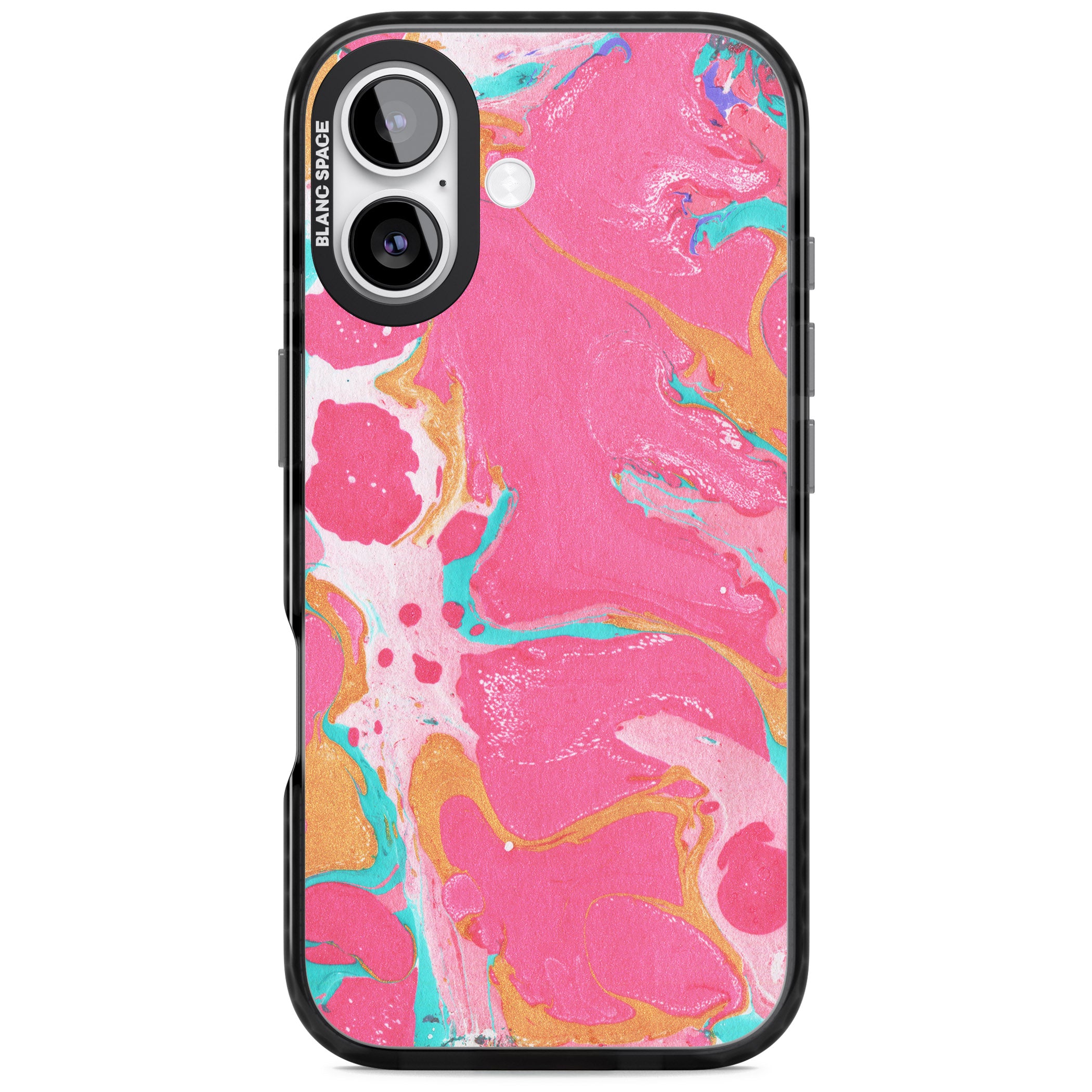 Vibrant Marbled Paper iPhone 17 Impact Pro Black Phone Case