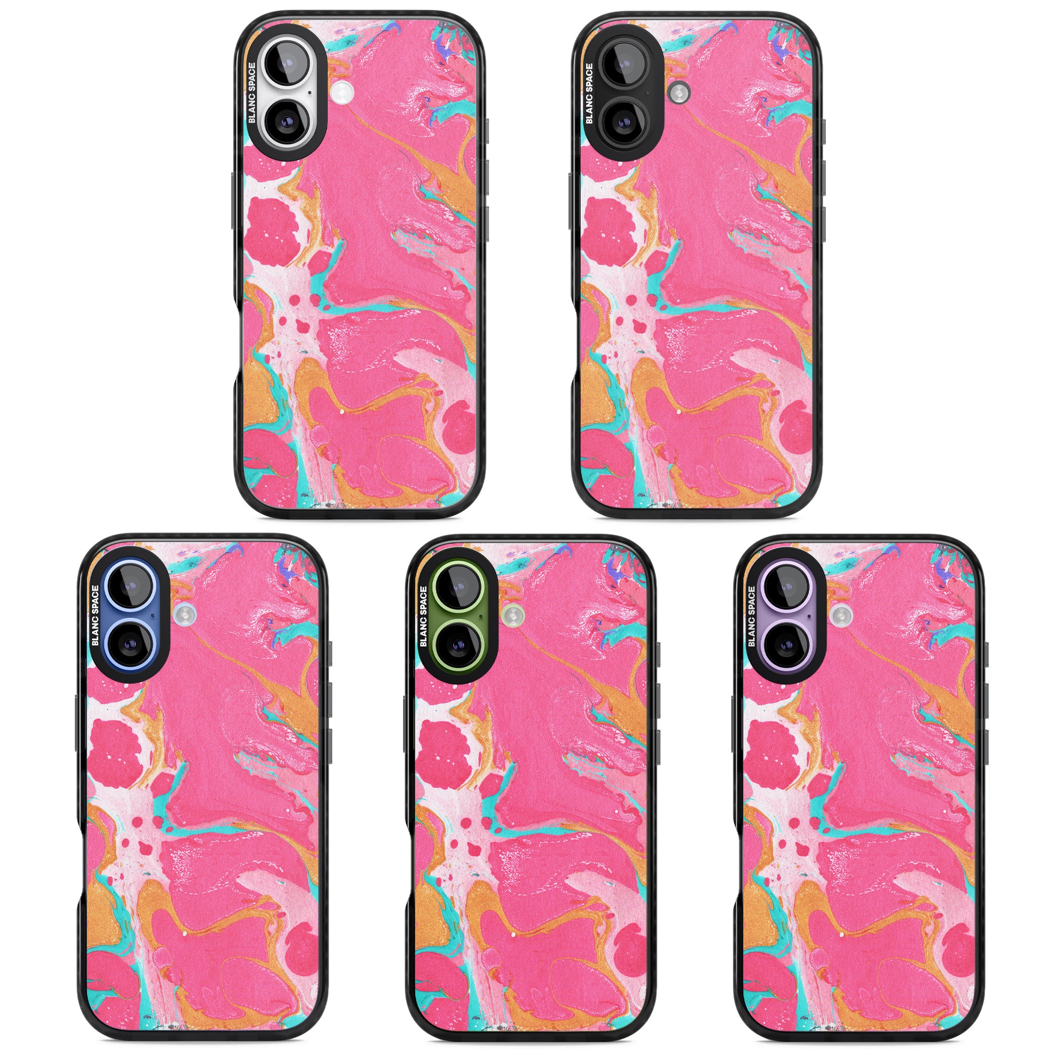 Vibrant Marbled Paper iPhone 17 Impact Pro Black Phone Case APT Impact Protection