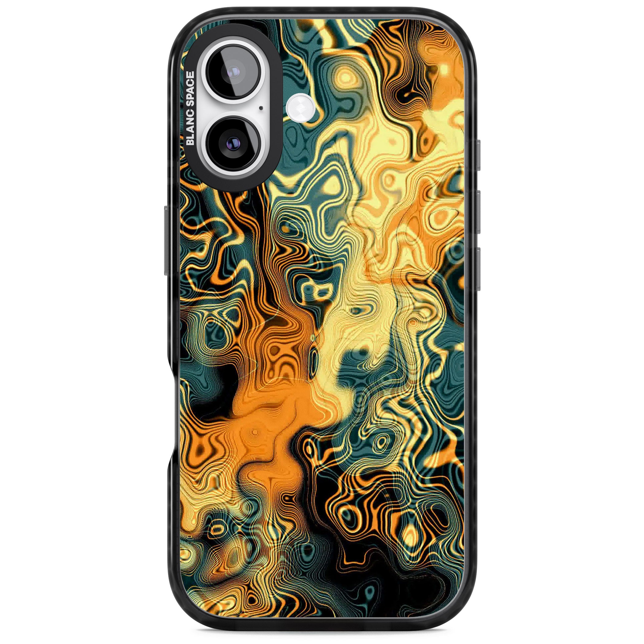 Gold Green Marble iPhone 17 Impact Pro Black Phone Case