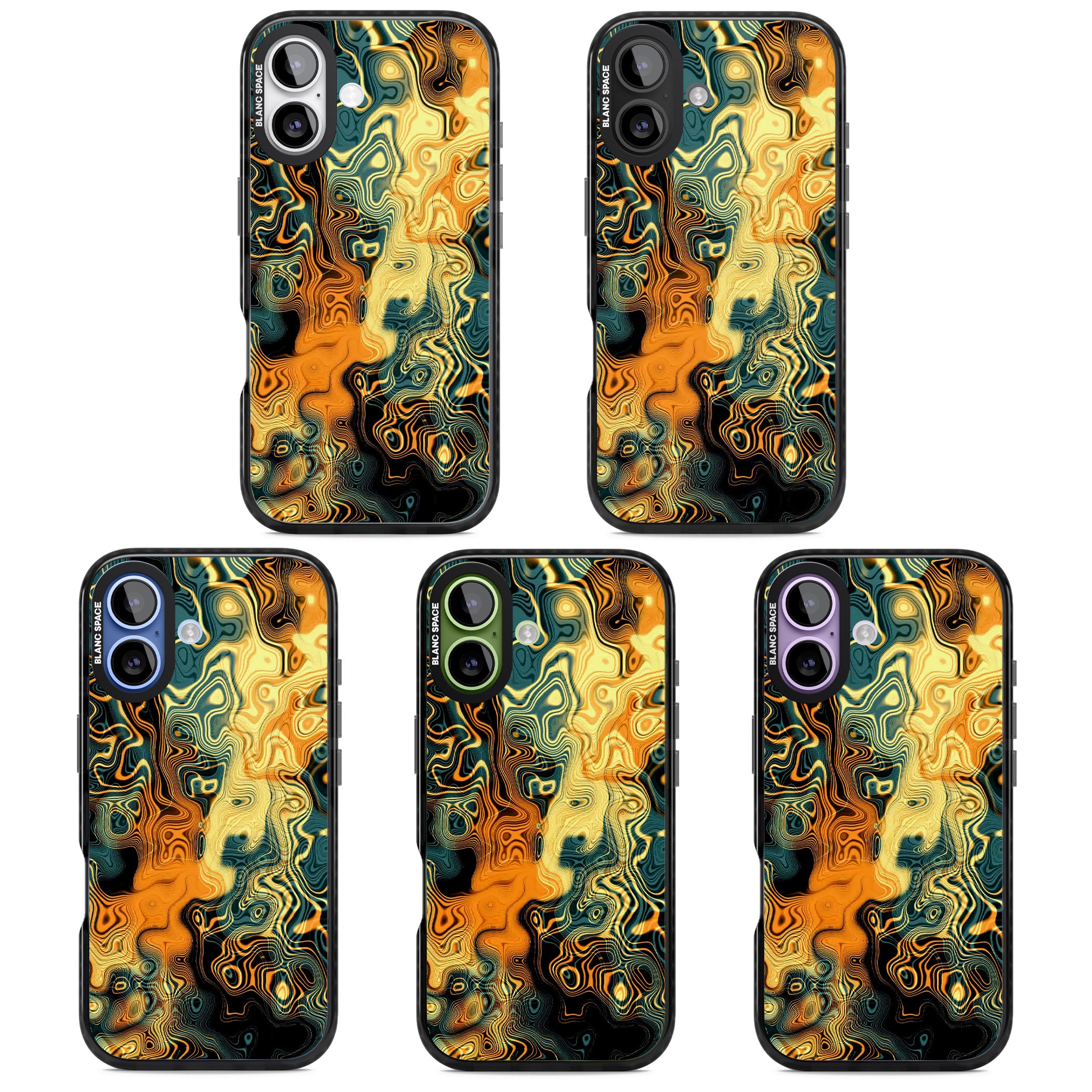 Gold Green Marble iPhone 17 Impact Pro Black Phone Case APT Impact Protection