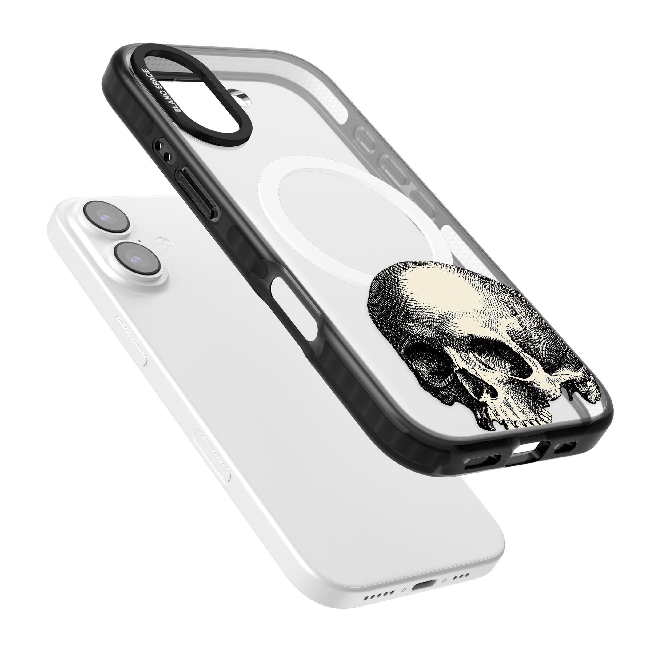 Minimal Vintage Skull iPhone 17 Impact Pro Black Phone Case Colours