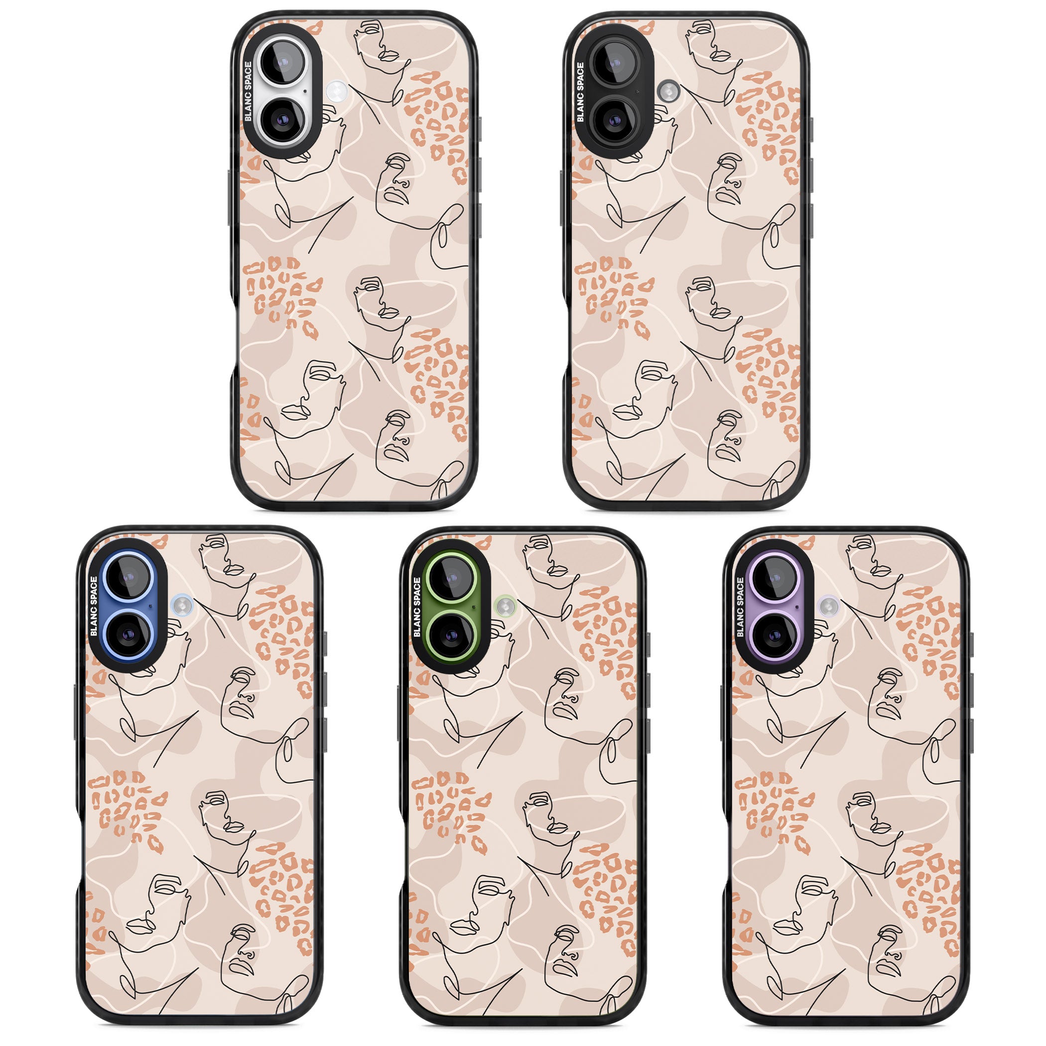 Abstract Faces Leopard iPhone 17 Impact Pro Black Phone Case APT Impact Protection