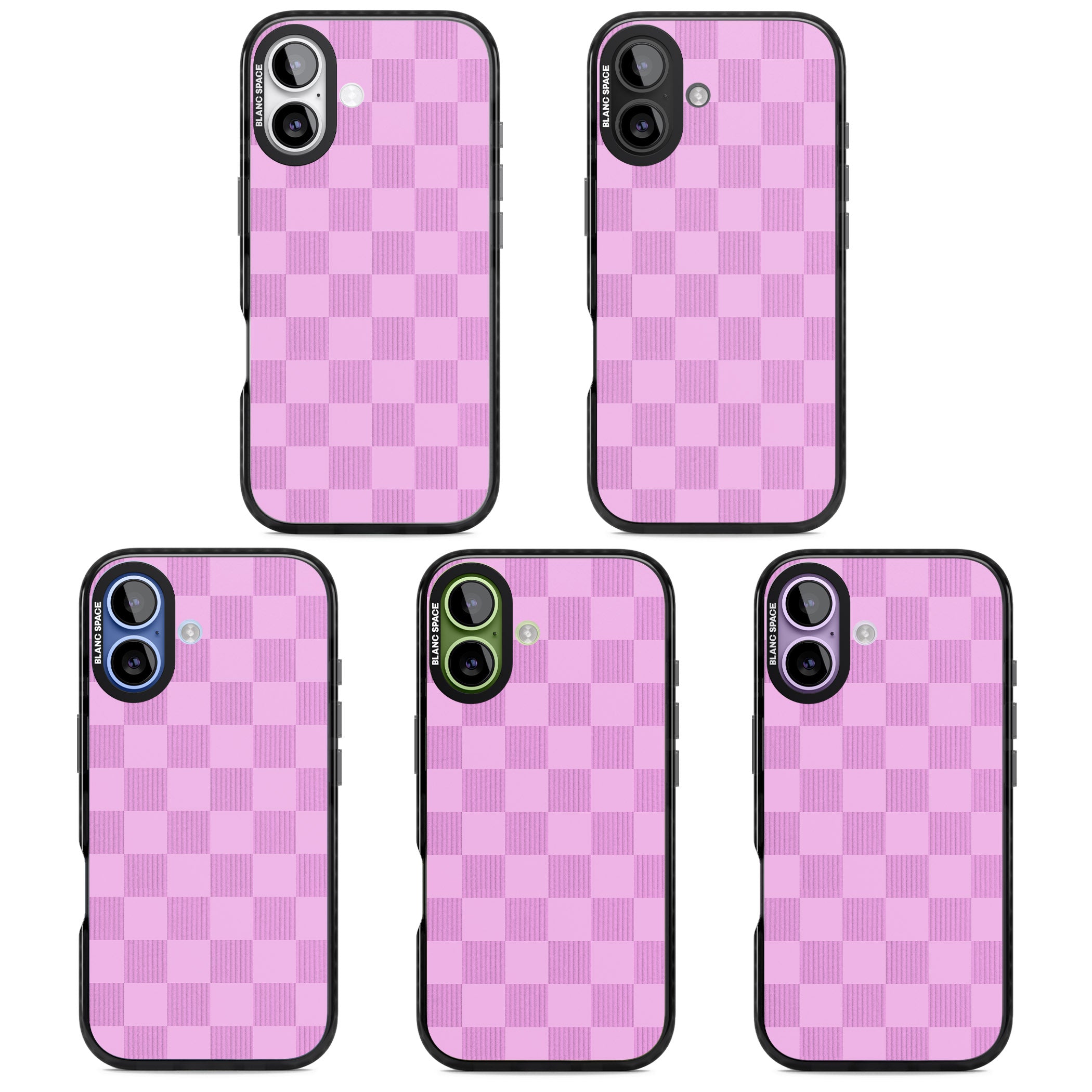 Bubblegum Checkered iPhone 17 Impact Pro Black Phone Case APT Impact Protection