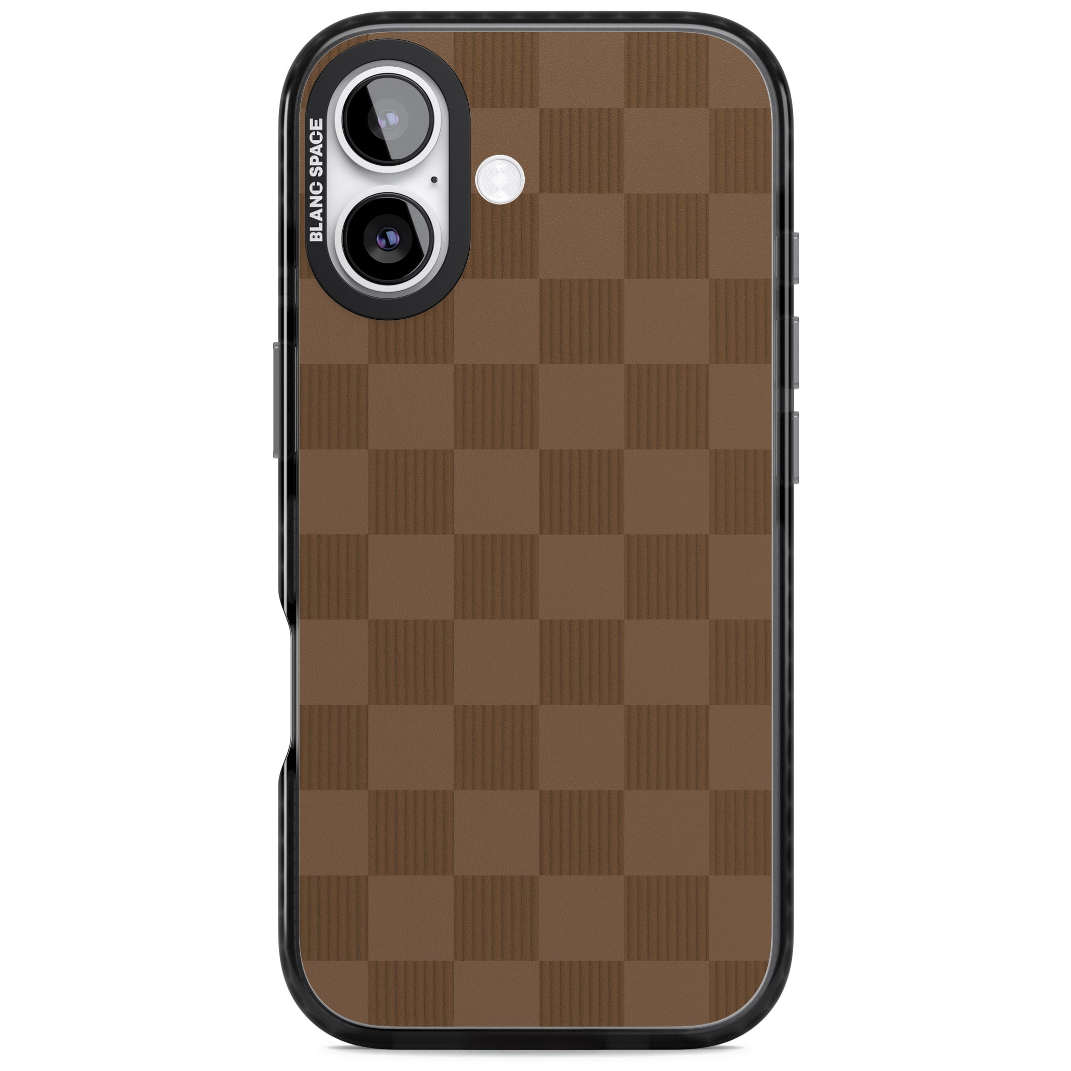 Chocolate Checkered iPhone 17 Impact Pro Black Phone Case