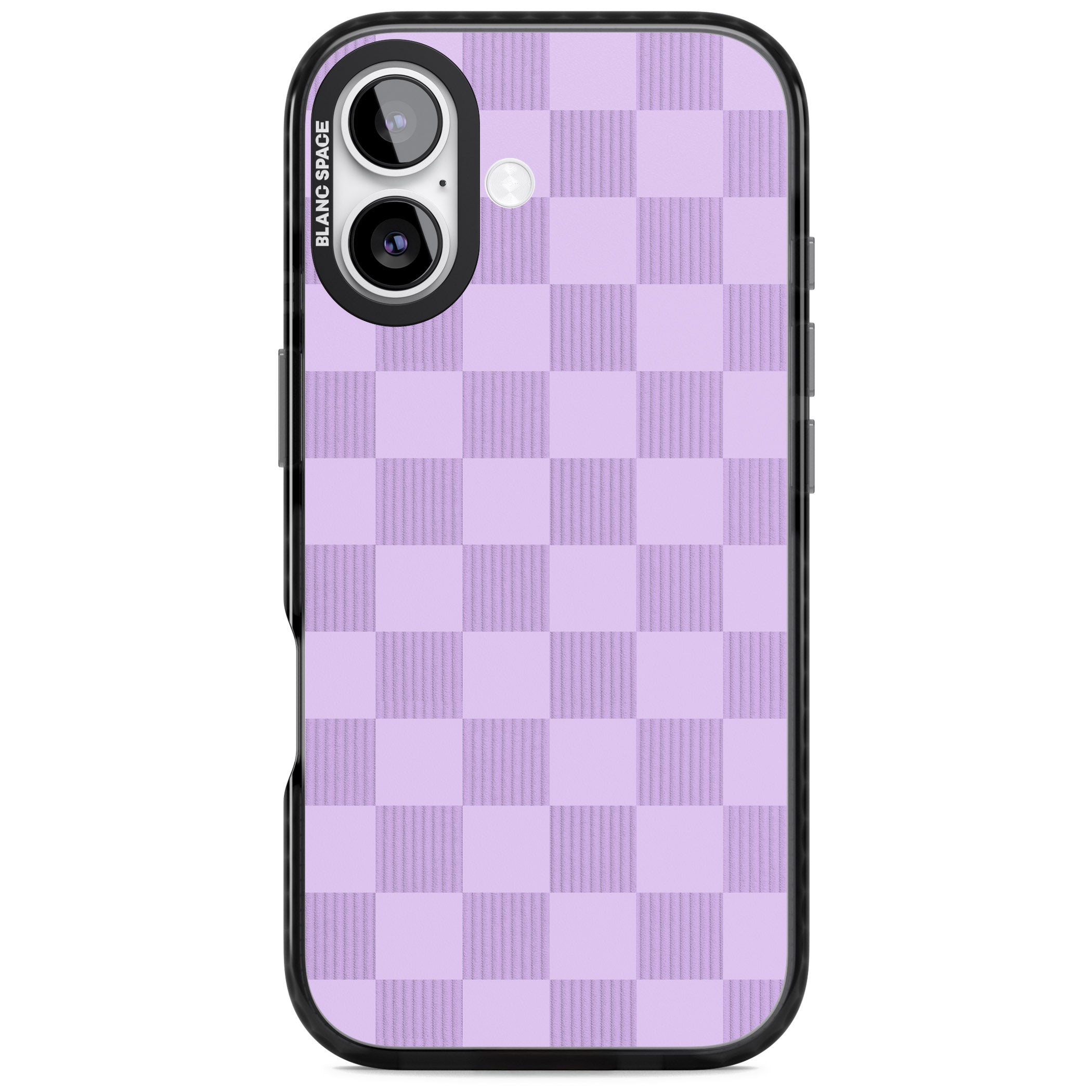 Lilac Checkered iPhone 17 Impact Pro Black Phone Case