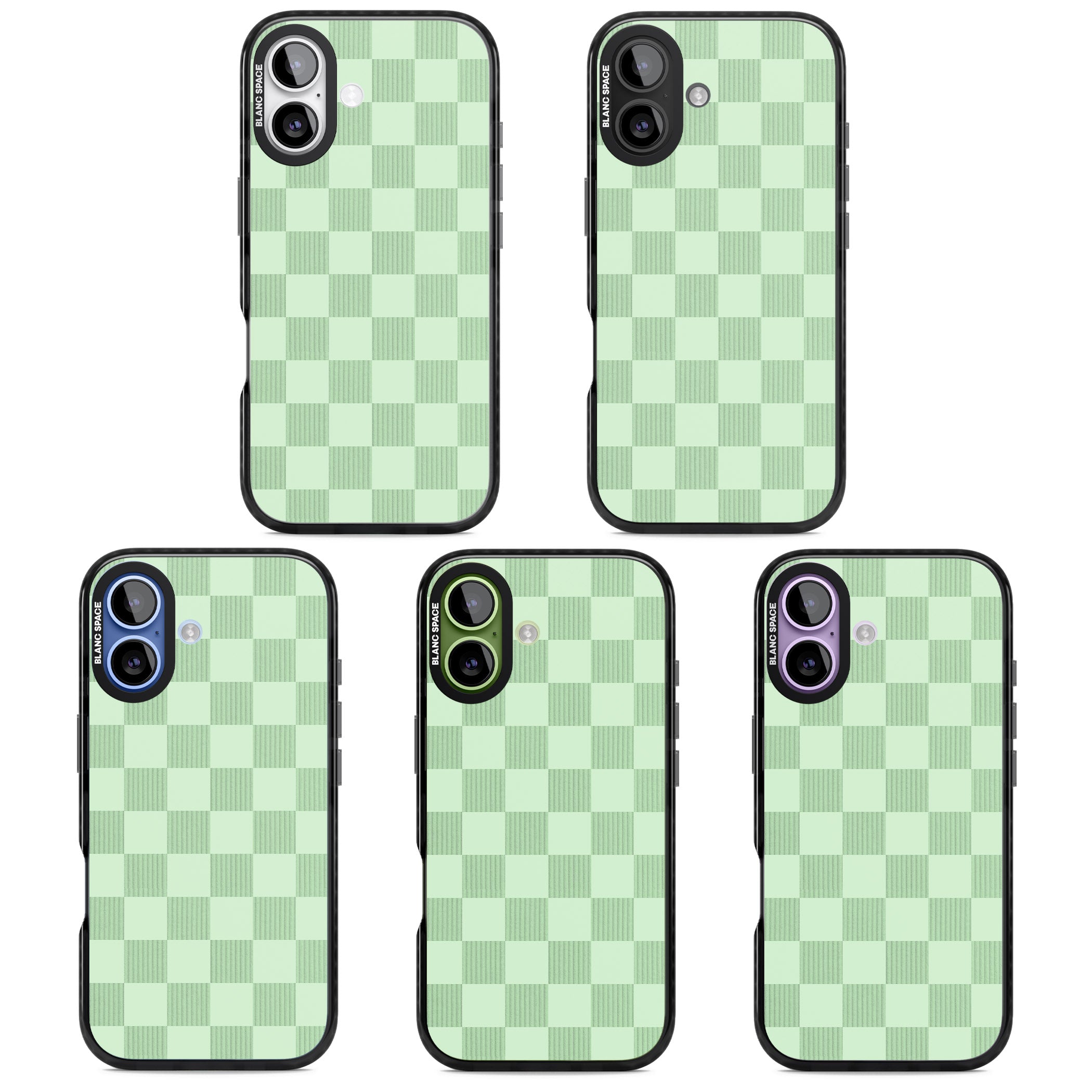 Seafoam Checkered iPhone 17 Impact Pro Black Phone Case APT Impact Protection