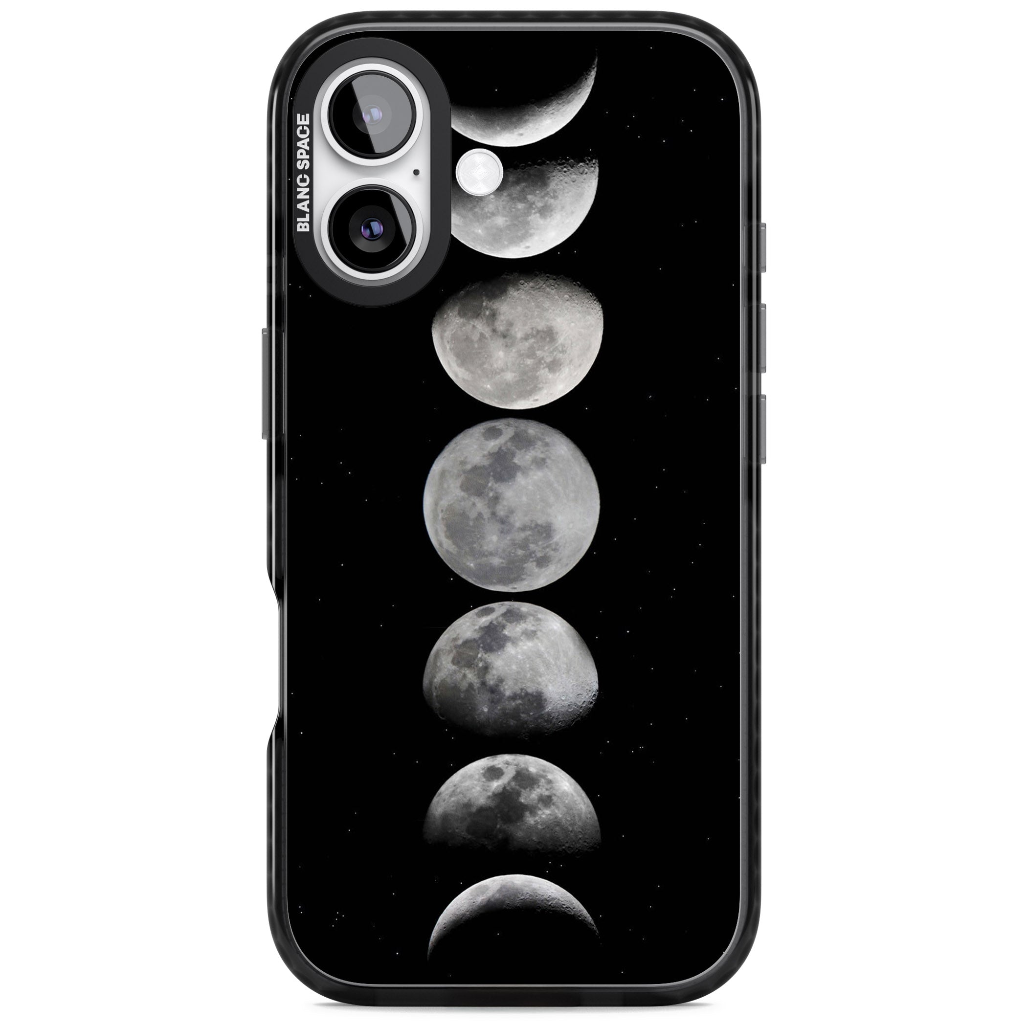 Phases Of The Moon iPhone 17 Impact Pro Black Phone Case