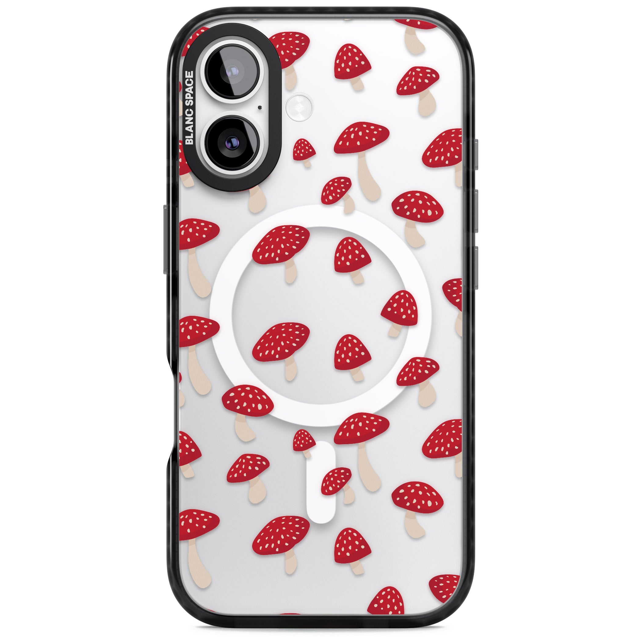 Magical Mushroom Pattern iPhone 17 Impact Pro Black Phone Case