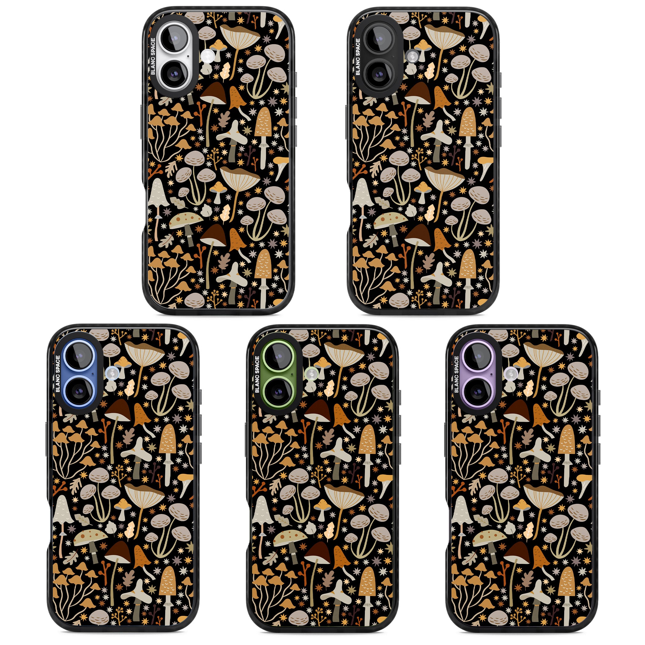 Mushroom Dream Pattern iPhone 17 Impact Pro Black Phone Case APT Impact Protection