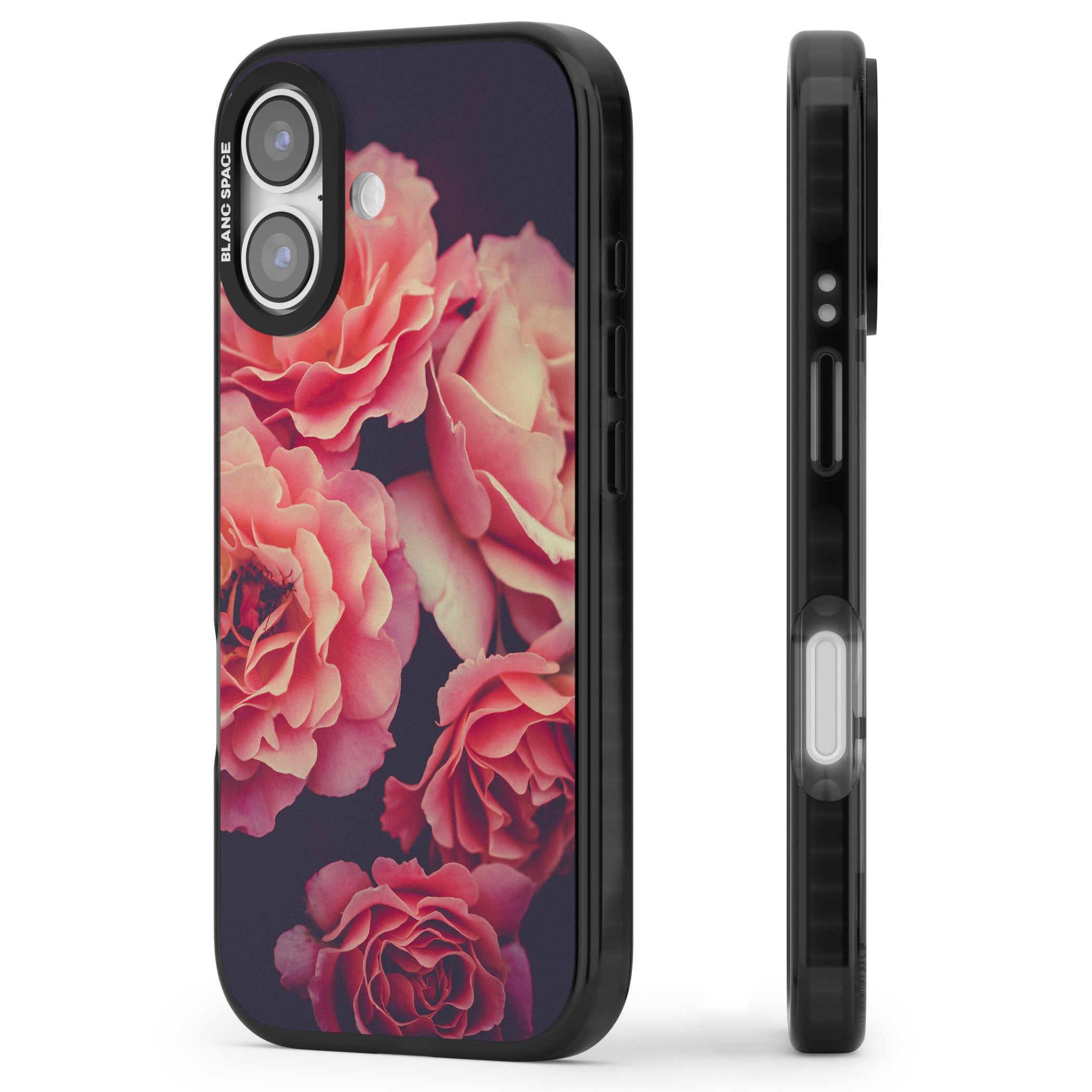 Midnight Rose Bloom iPhone 17 Impact Pro Black Phone Case Side Profile