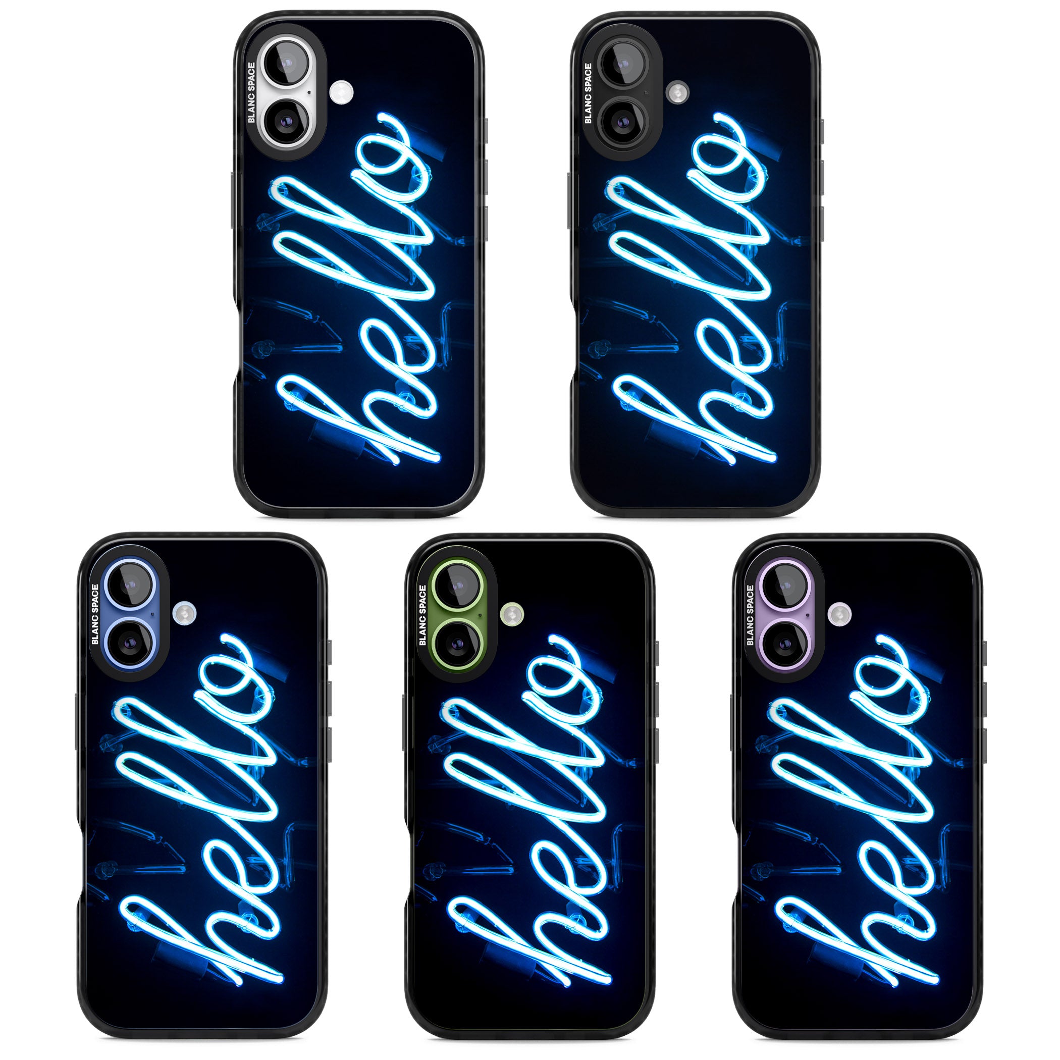 Hello Neon Sign iPhone 17 Impact Pro Black Phone Case APT Impact Protection