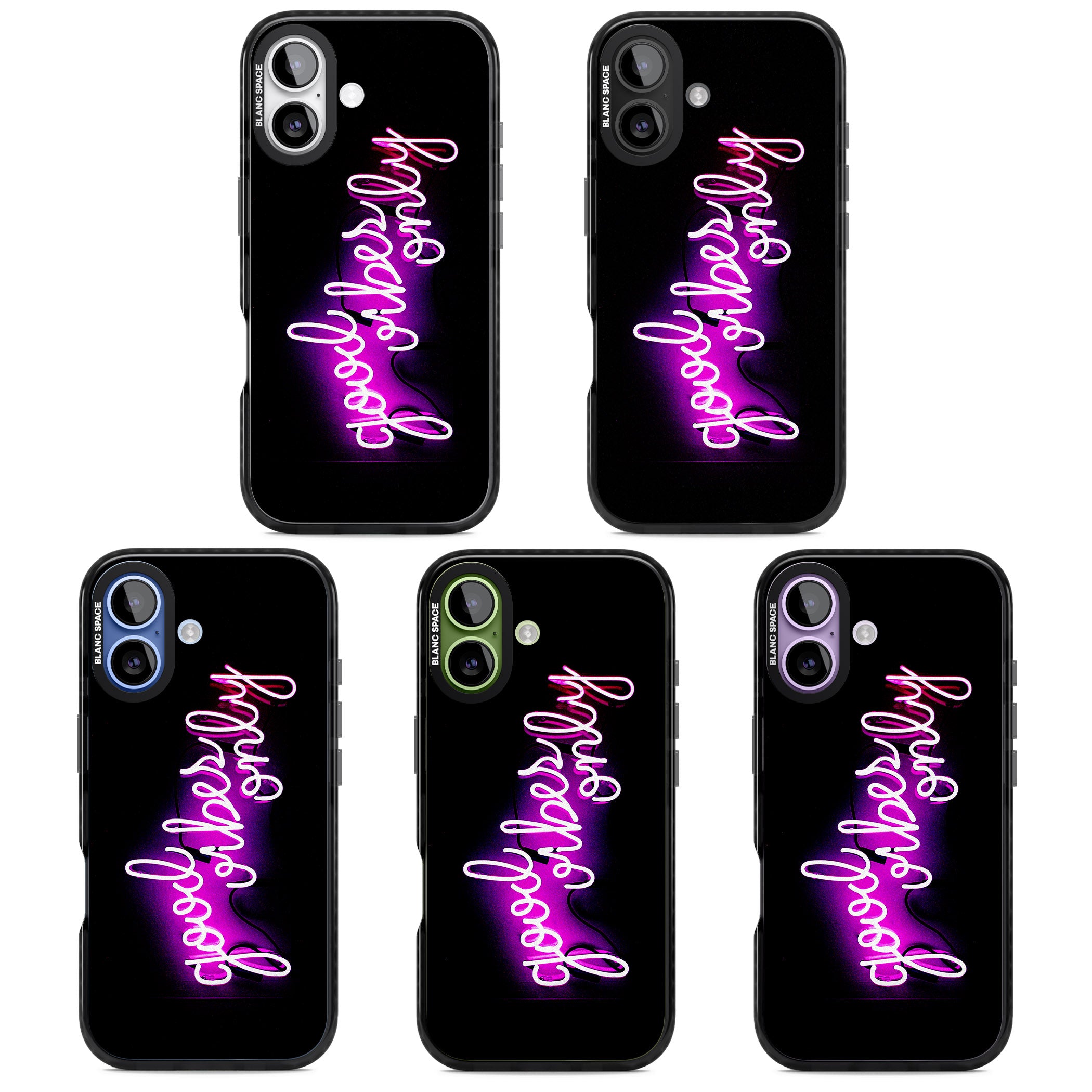 Good Vibes Only Neon Glow iPhone 17 Impact Pro Black Phone Case APT Impact Protection