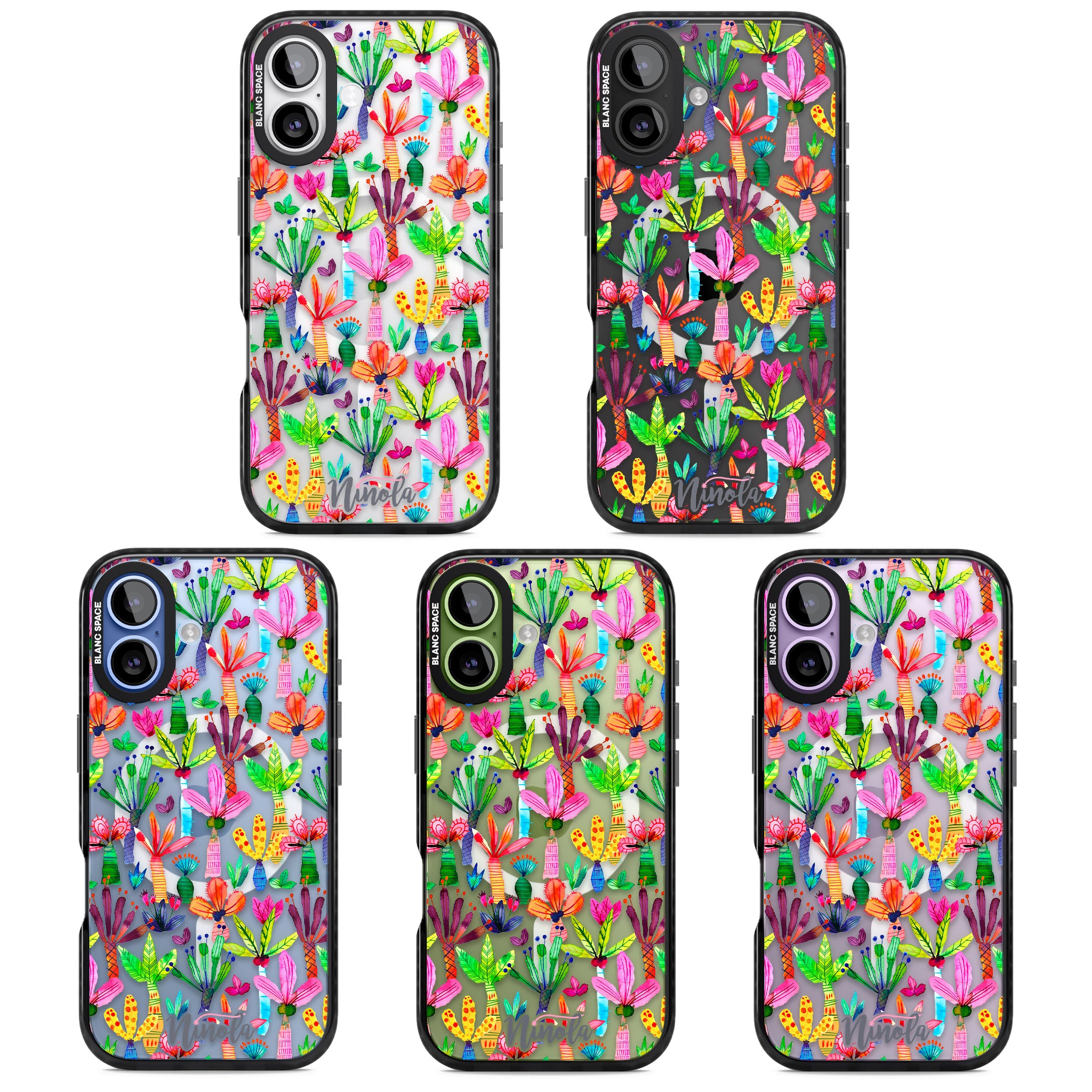 Tropical Botanical iPhone 17 Impact Pro Black Phone Case APT Impact Protection