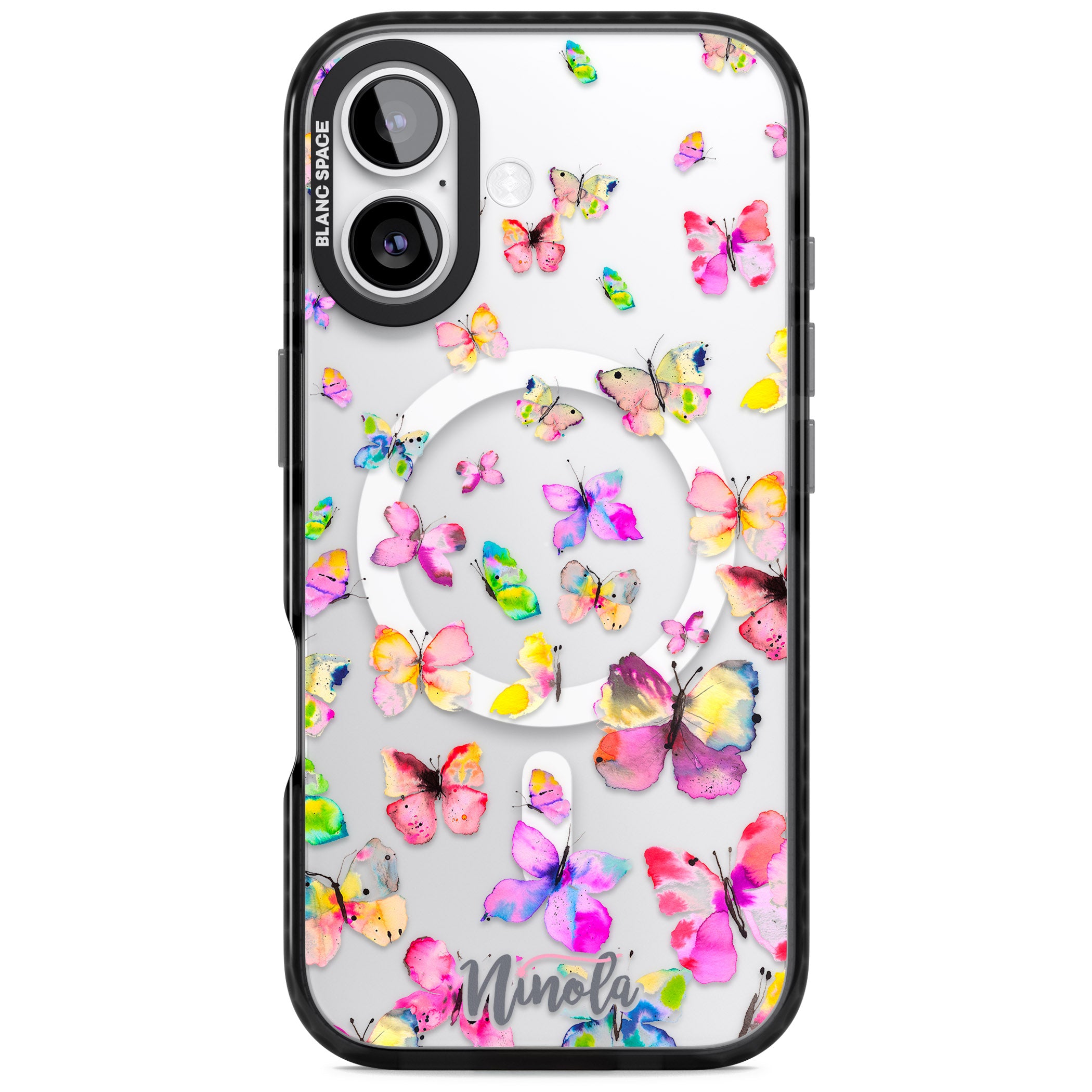 Watercolor Butterflies iPhone 17 Impact Pro Black Phone Case