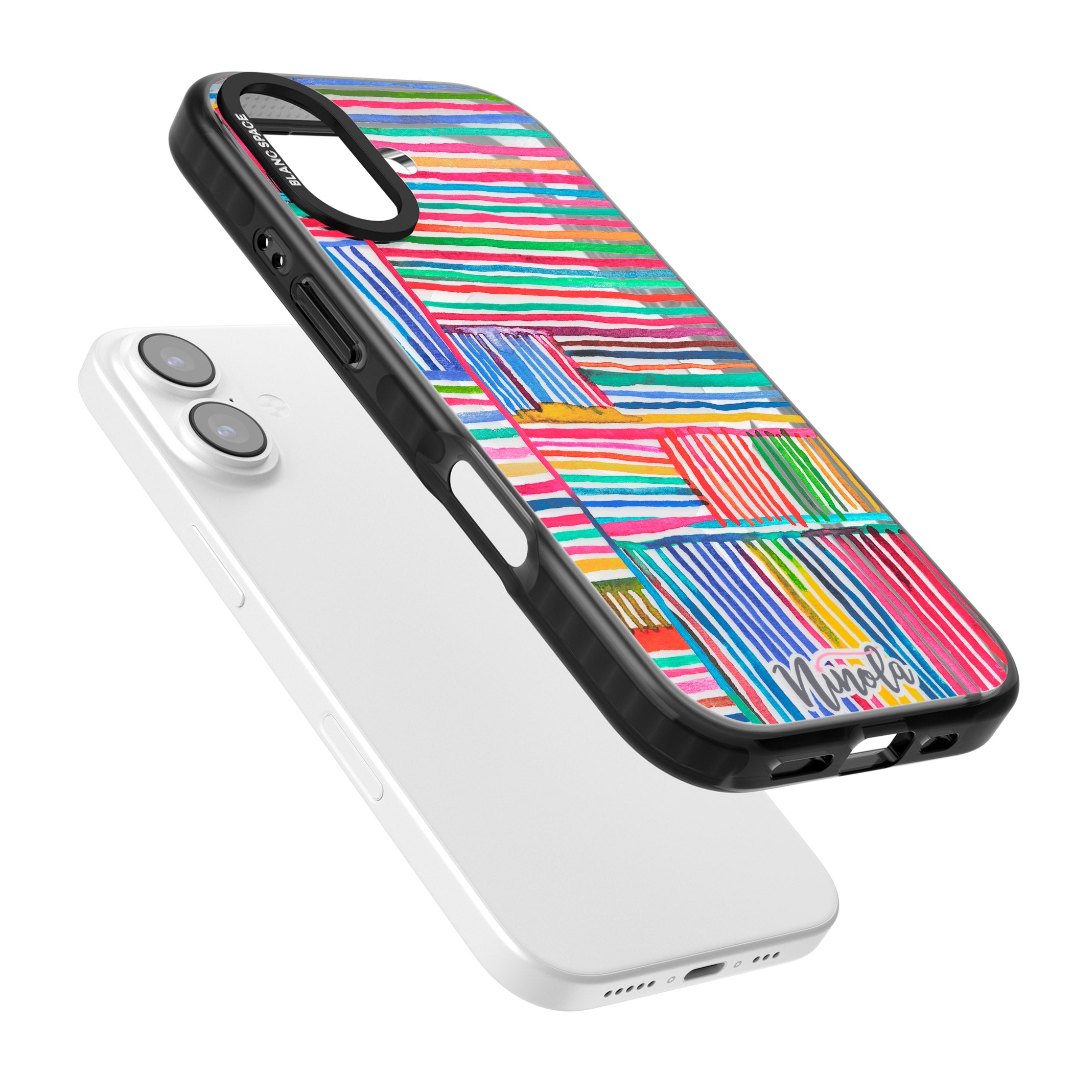 Vibrant Watercolor Lines iPhone 17 Impact Pro Black Phone Case Colours