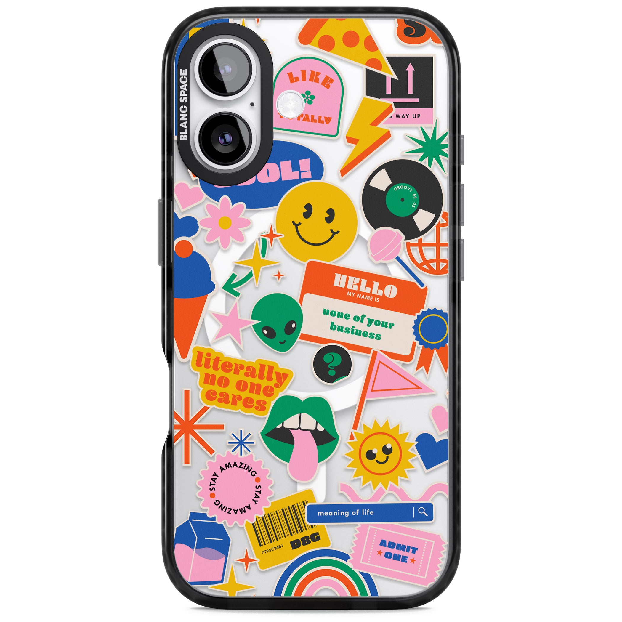 Nostalgic Sticker Vibes iPhone 17 Impact Pro Black Phone Case