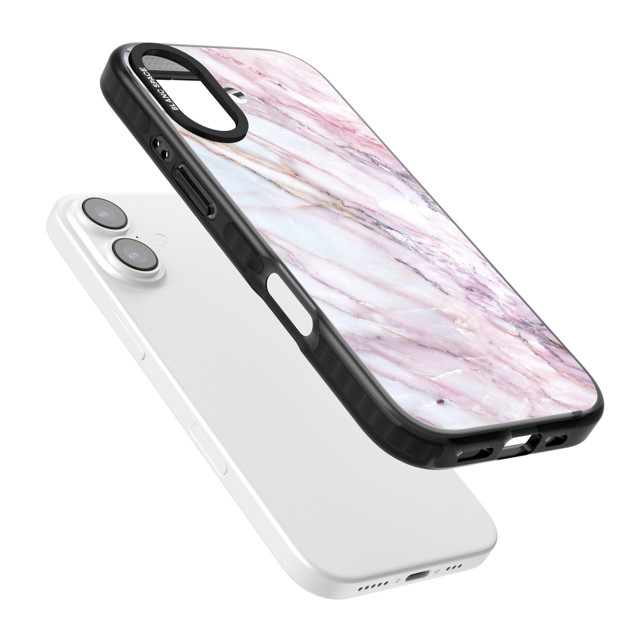 Blush Marble Glow iPhone 17 Impact Pro Black Phone Case Colours