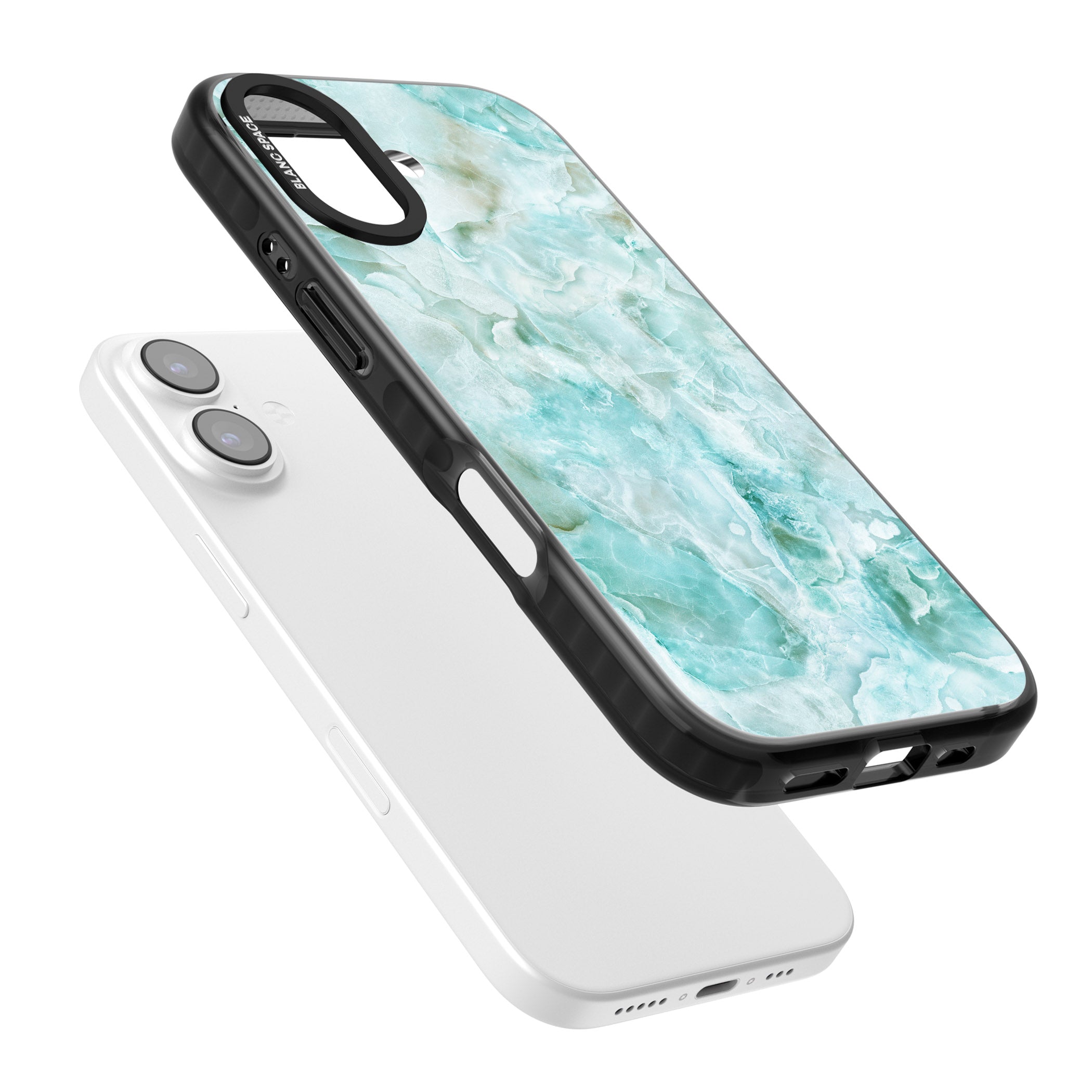 Aqua Onyx Marble iPhone 17 Impact Pro Black Phone Case Colours
