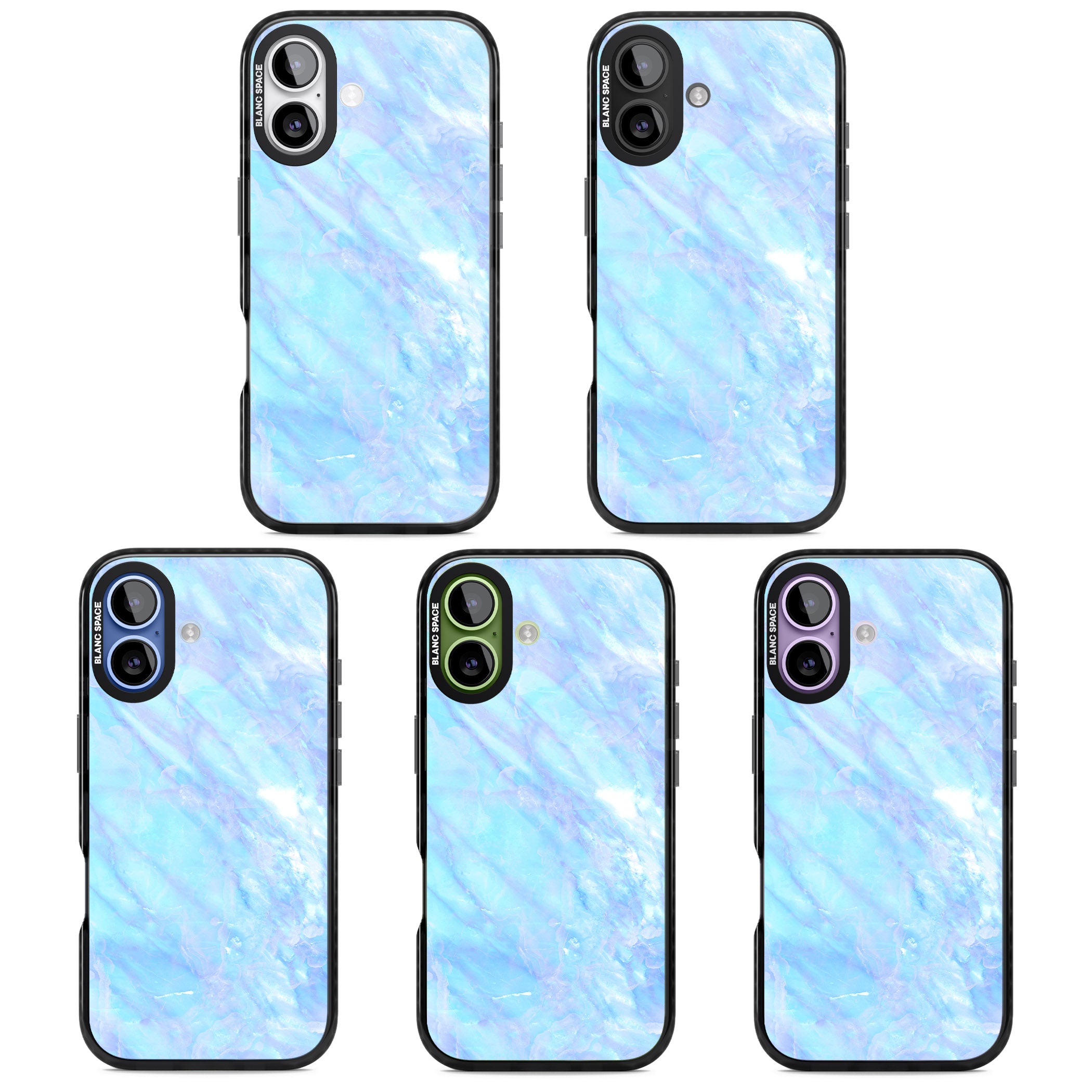 Iridescent Crystal Marble iPhone 17 Impact Pro Black Phone Case APT Impact Protection