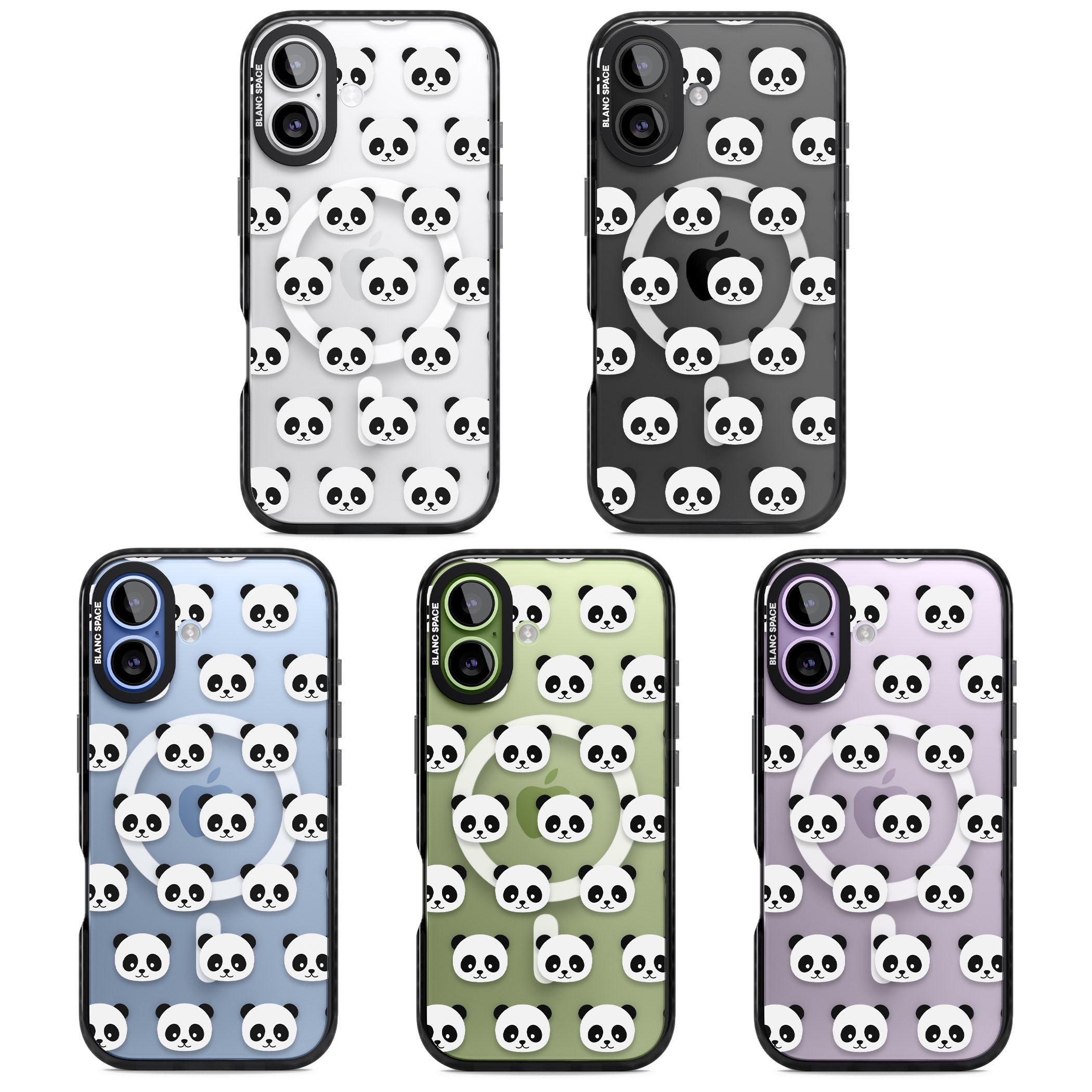 Panda Face Pattern iPhone 17 Impact Pro Black Phone Case APT Impact Protection