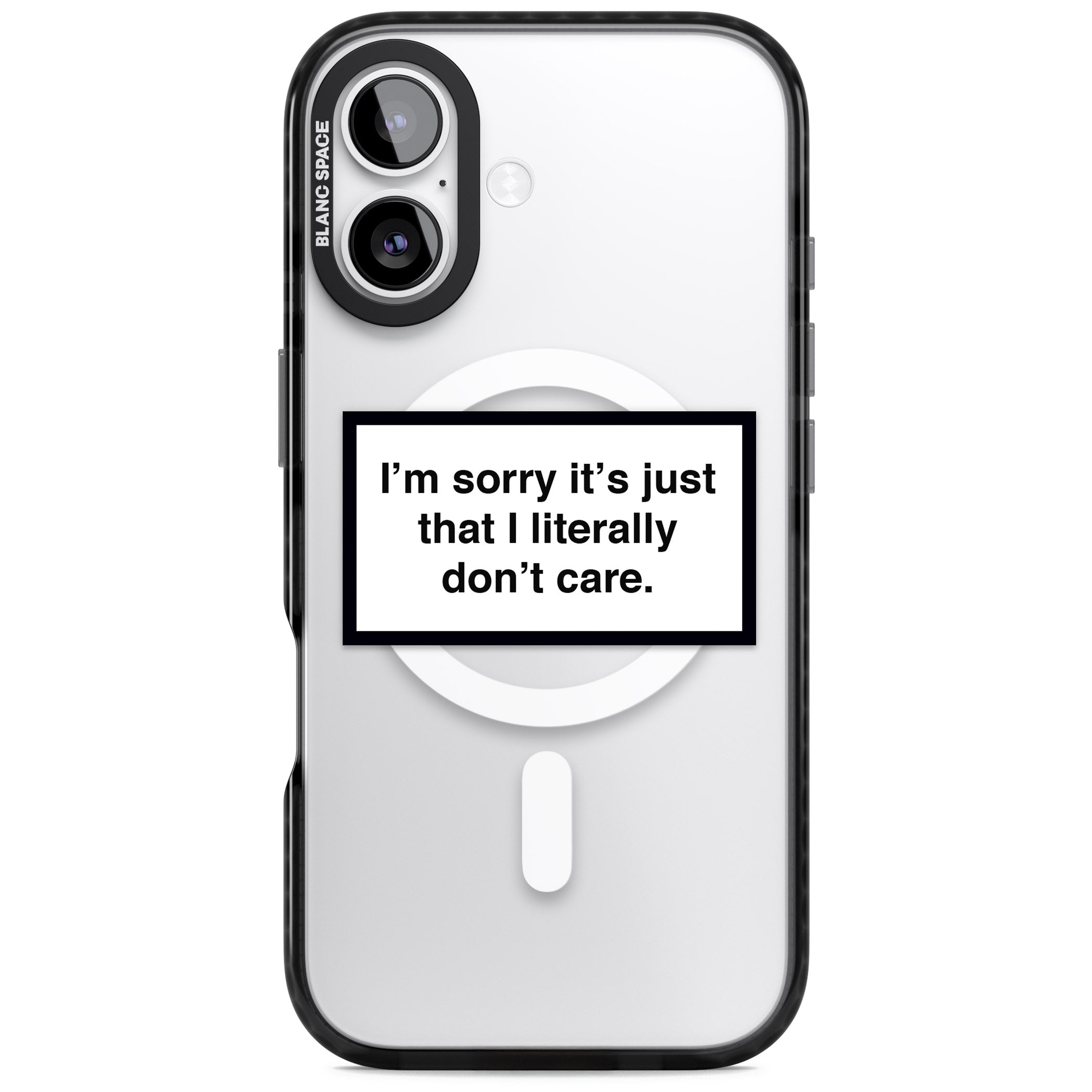 Literally Don'T Care iPhone 17 Impact Pro Black Phone Case
