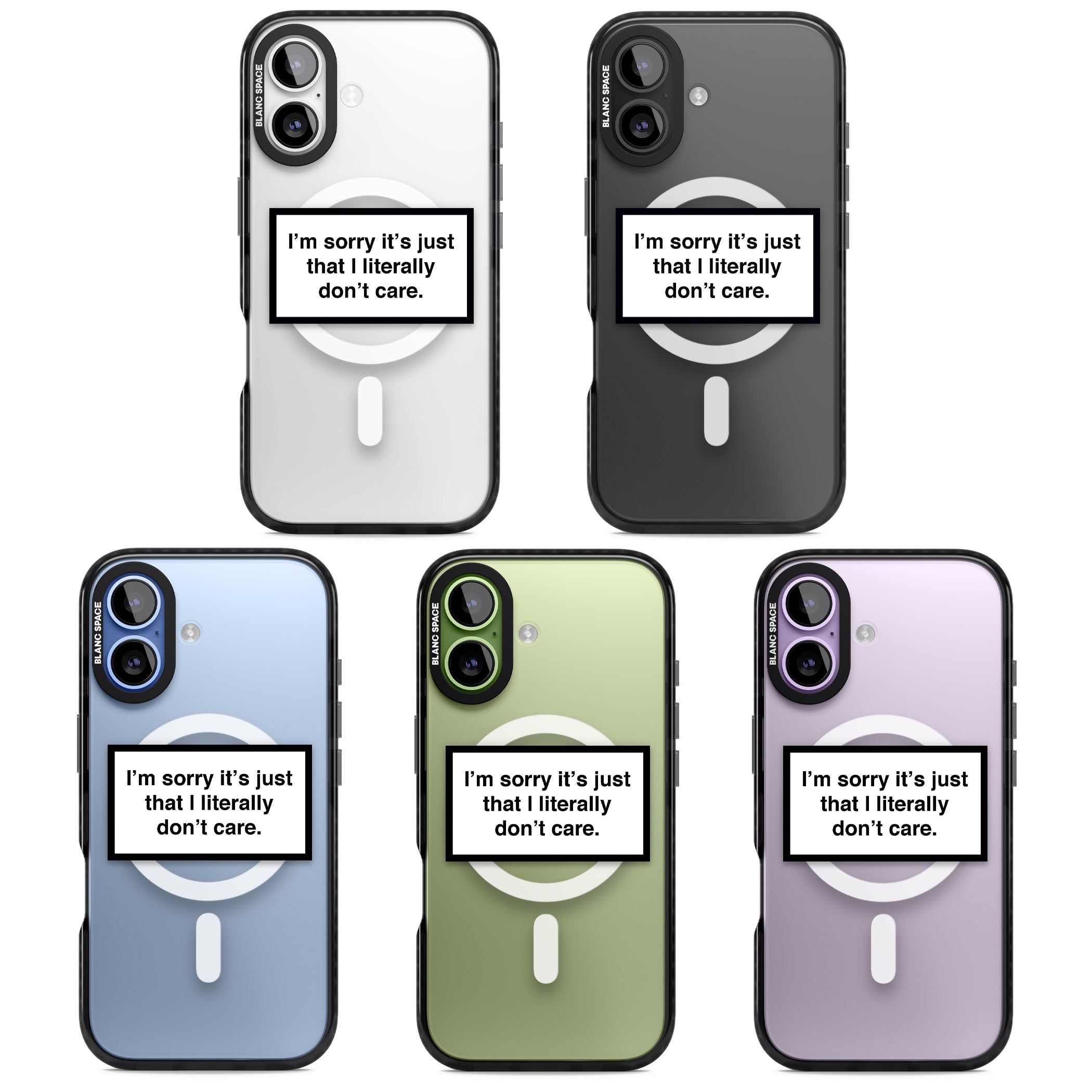 Literally Don'T Care iPhone 17 Impact Pro Black Phone Case APT Impact Protection