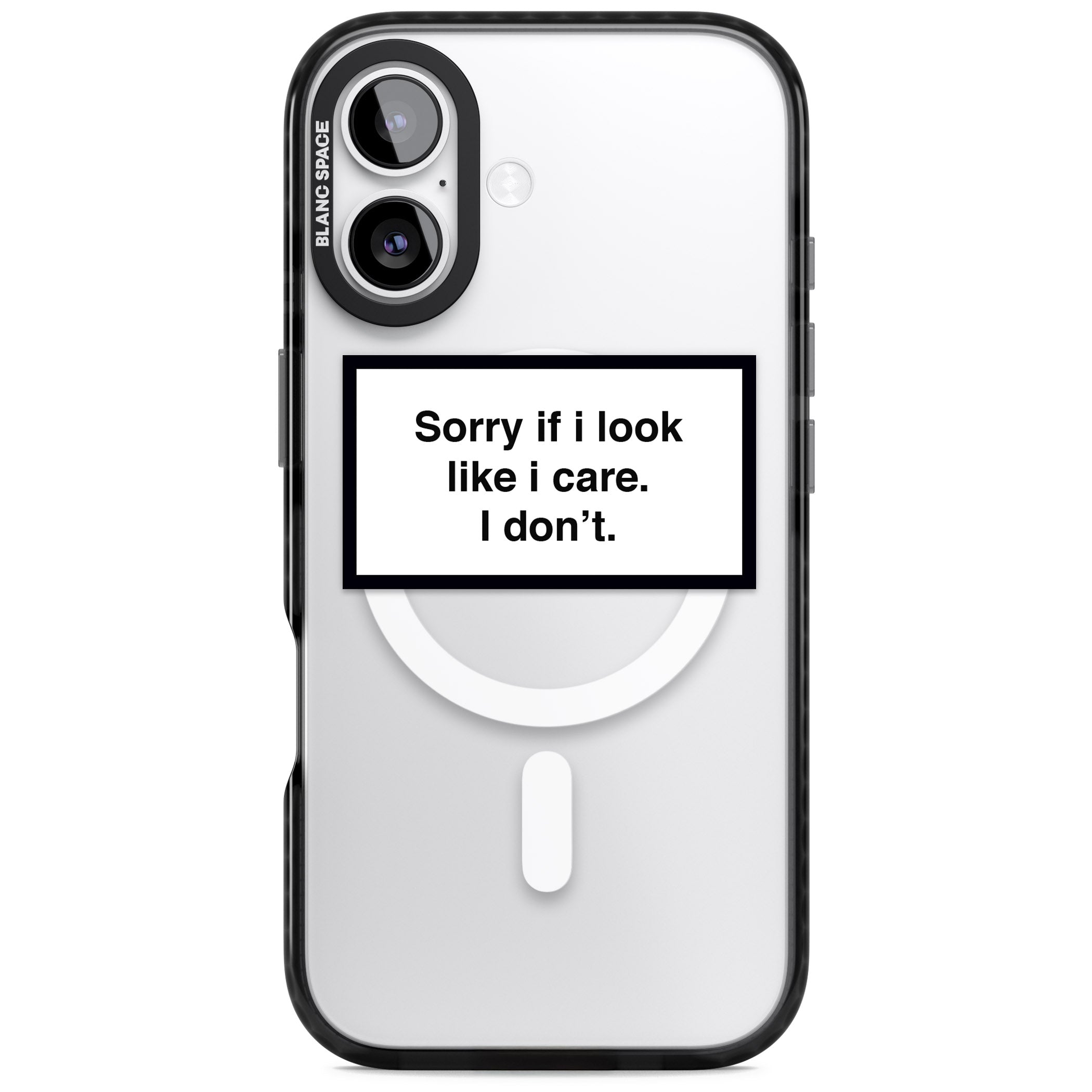 Sorry If I Look Like I Care iPhone 17 Impact Pro Black Phone Case