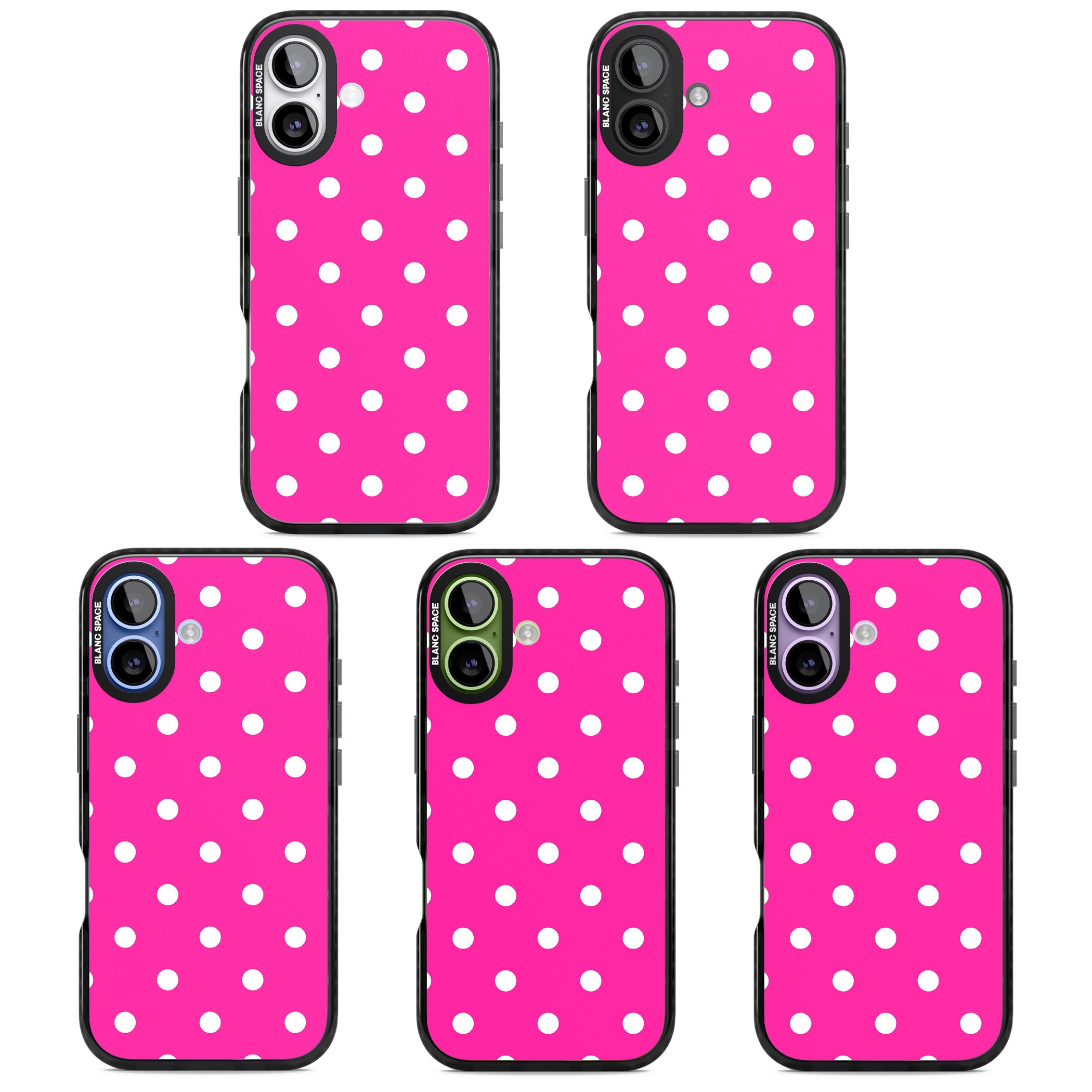 Pink Polka Dot iPhone 17 Impact Pro Black Phone Case APT Impact Protection