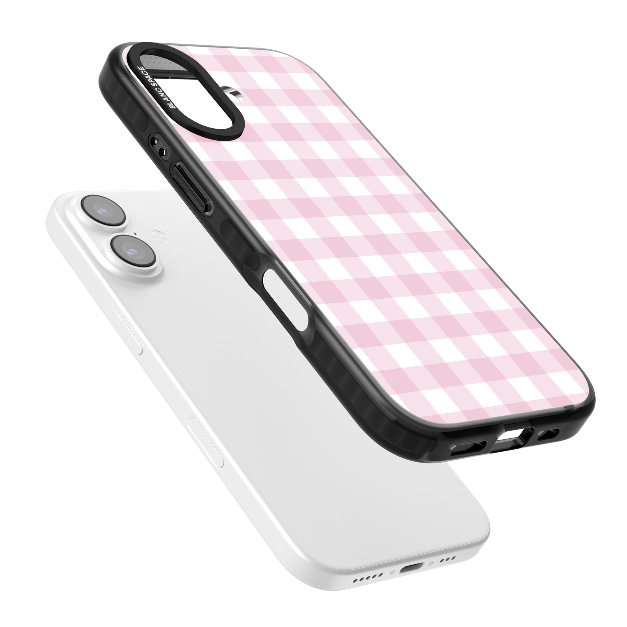 Pink Gingham Pattern iPhone 17 Impact Pro Black Phone Case Colours