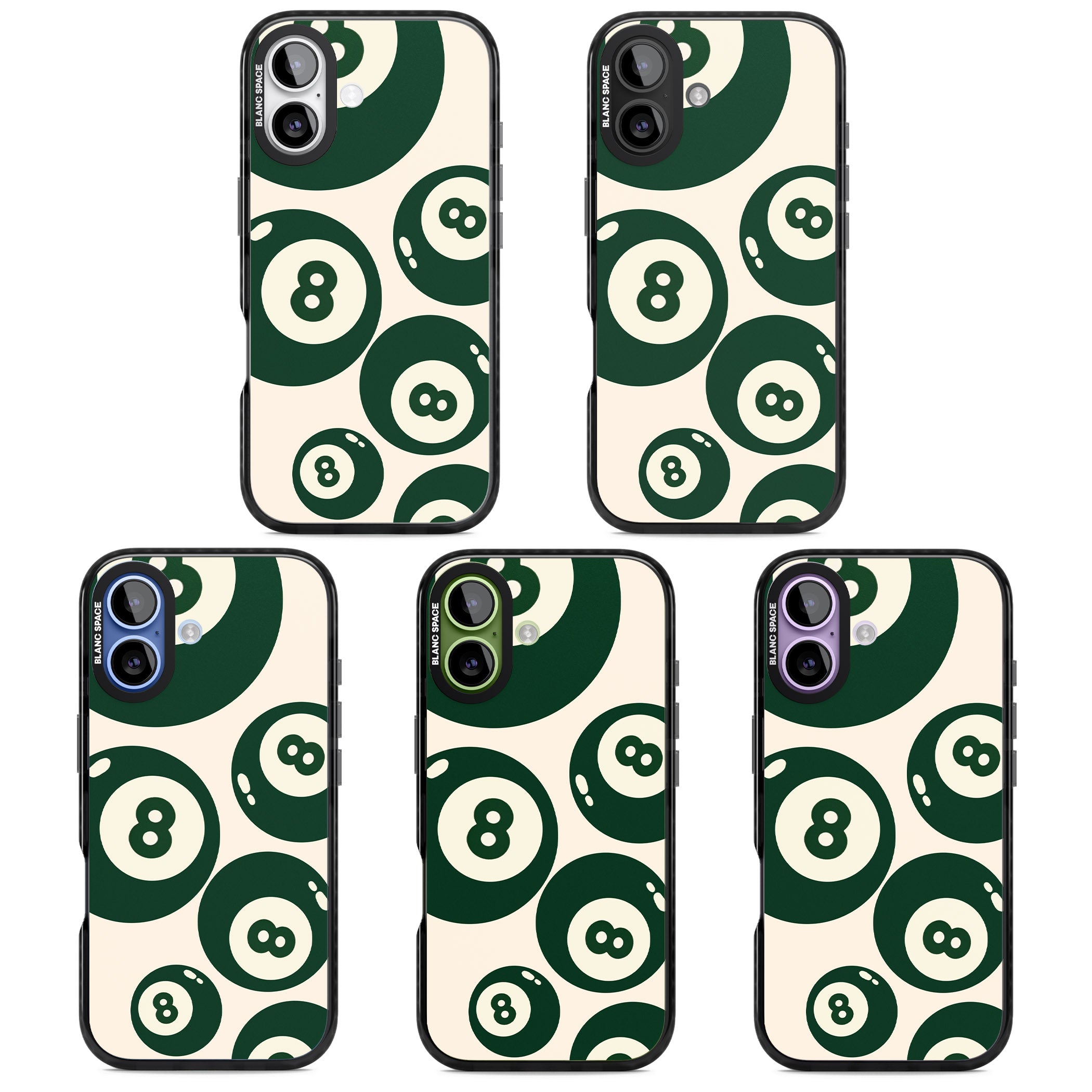 Green Eight Balls iPhone 17 Impact Pro Black Phone Case APT Impact Protection
