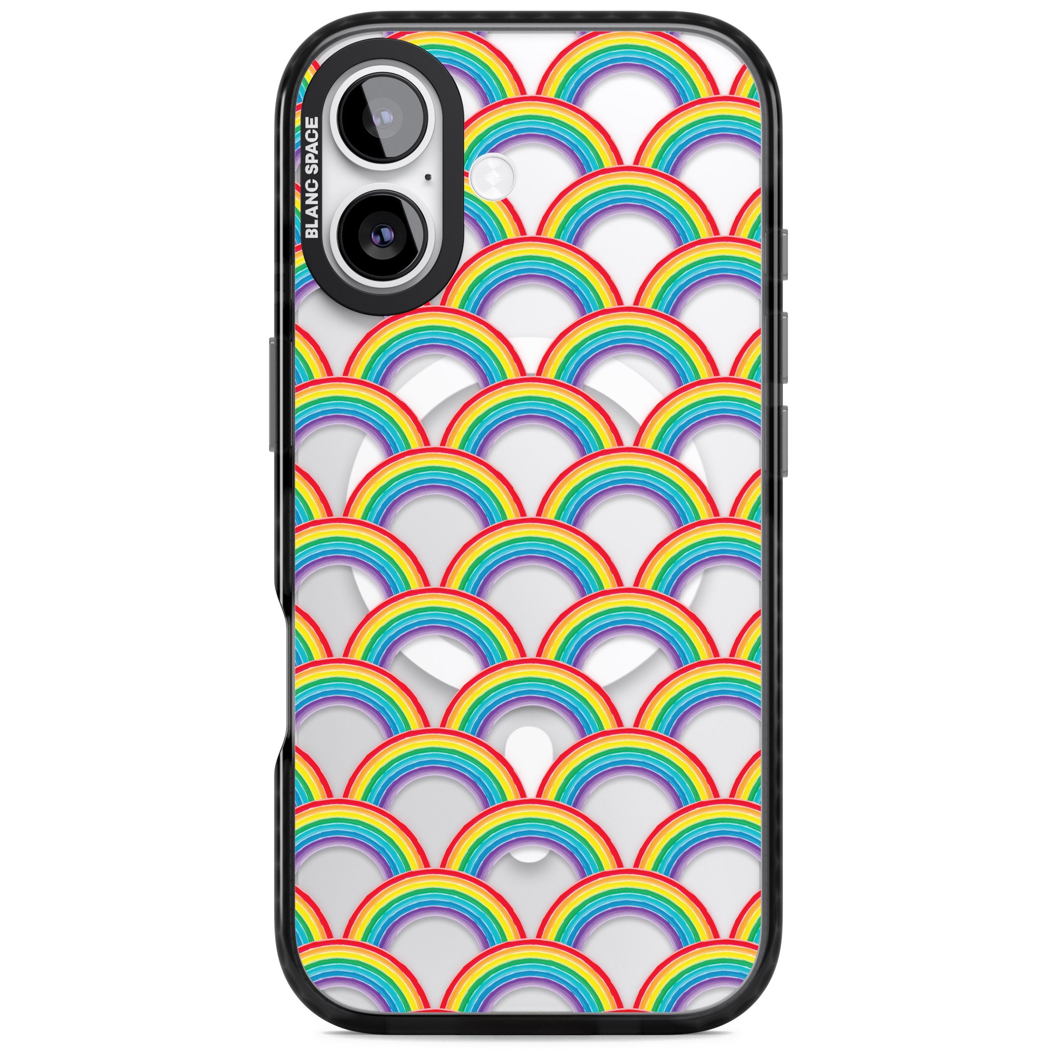 Rainbow Arc Pattern iPhone 17 Impact Pro Black Phone Case