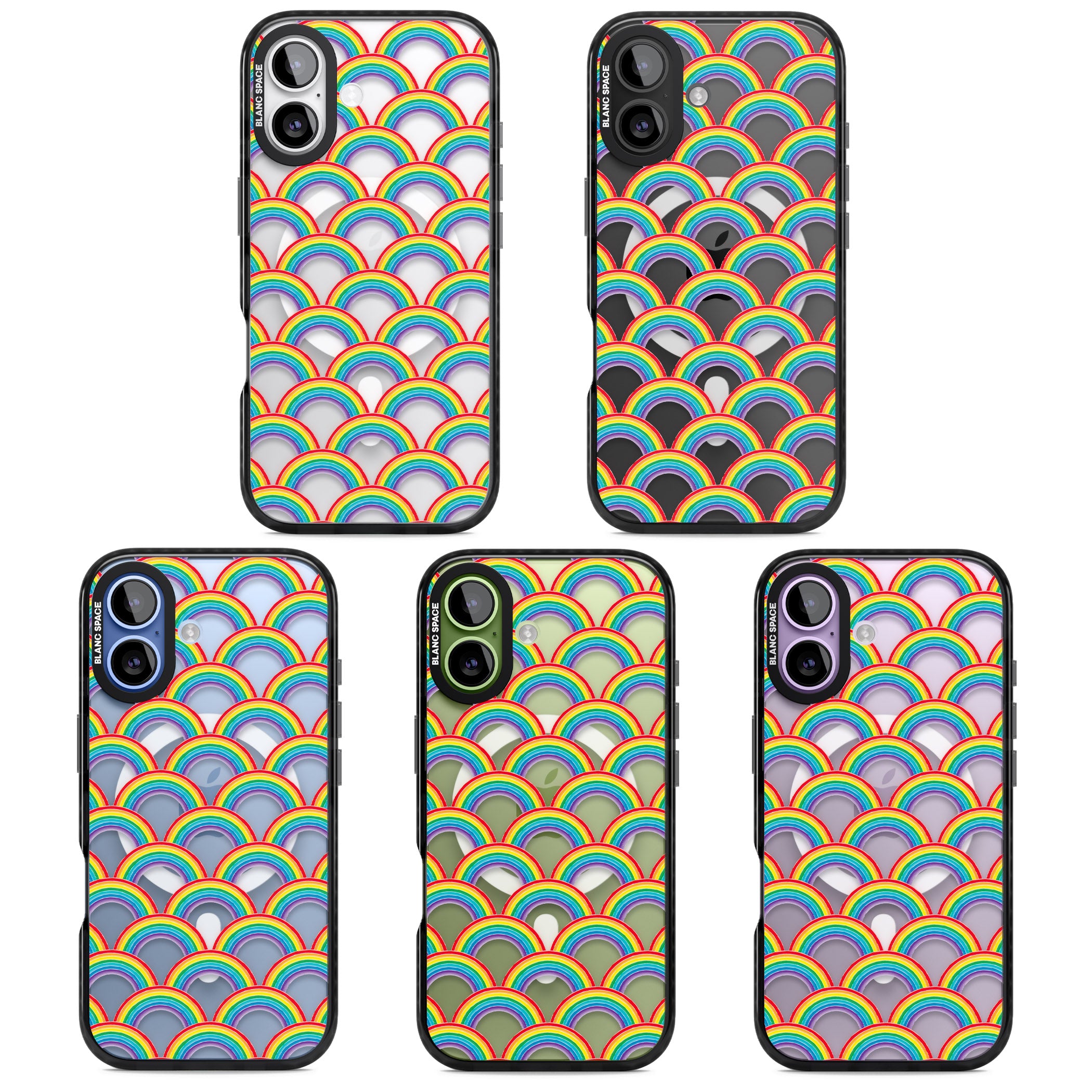 Rainbow Arc Pattern iPhone 17 Impact Pro Black Phone Case APT Impact Protection