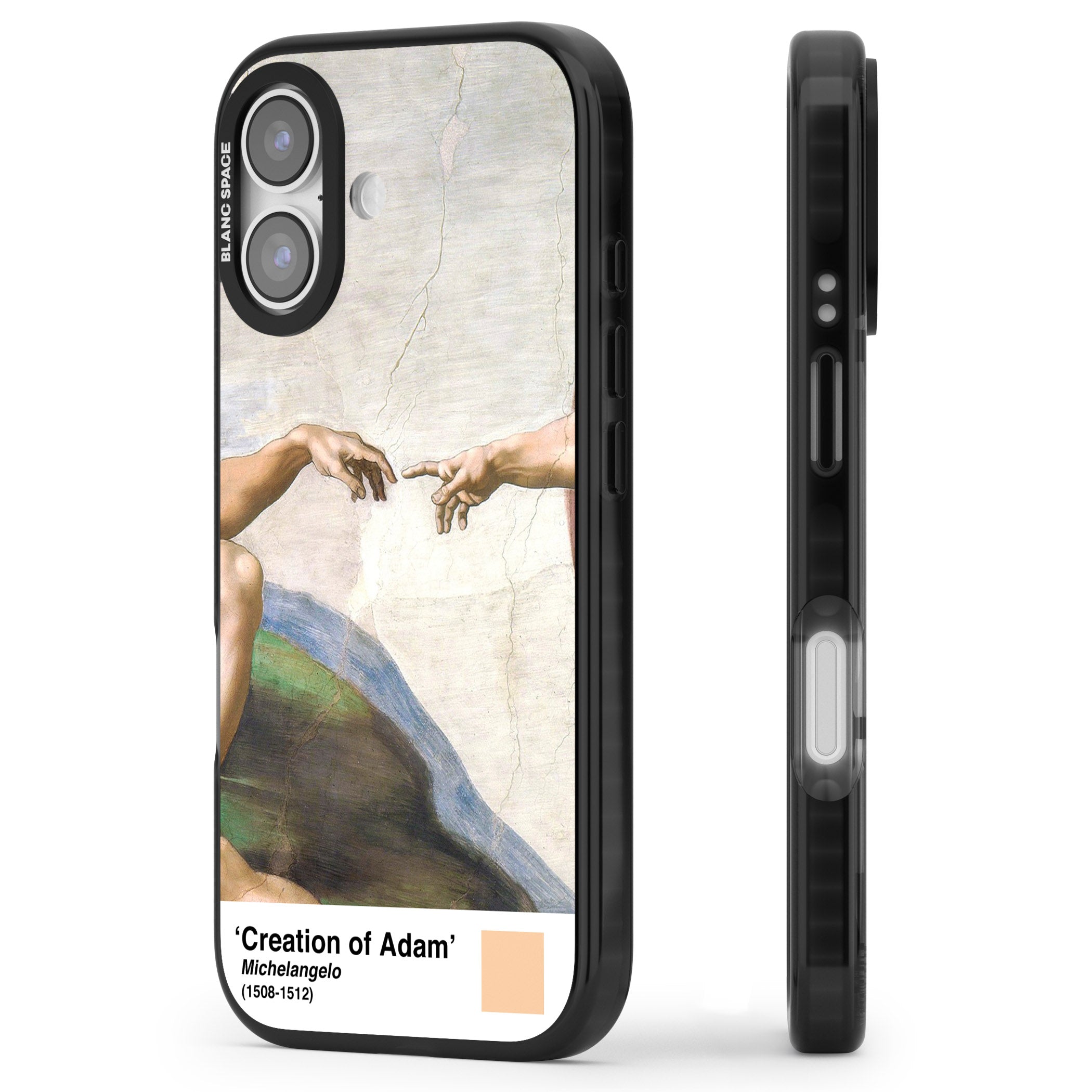 Creation Of Adam iPhone 17 Impact Pro Black Phone Case Side Profile