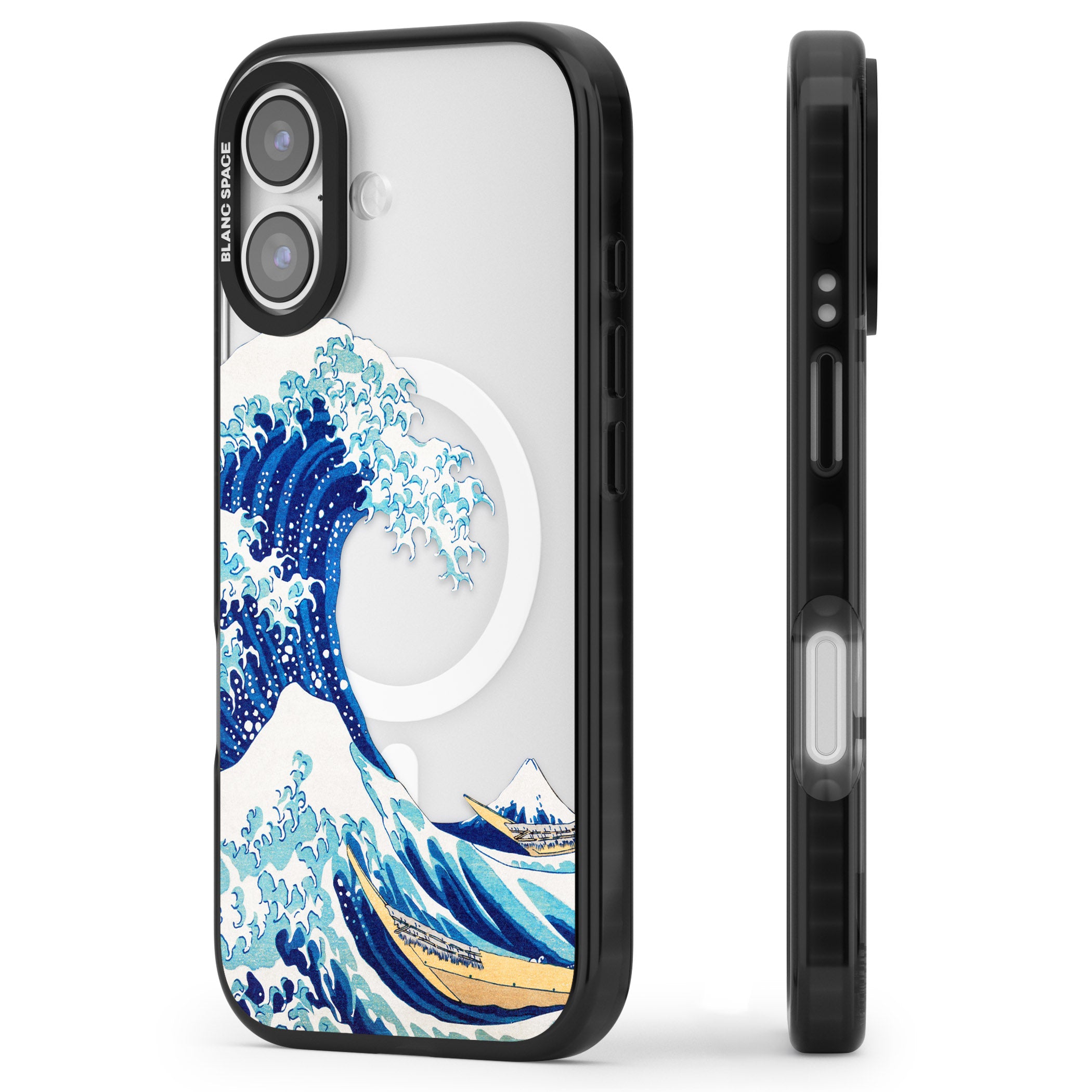 The Great Wave Of Kanagawa iPhone 17 Impact Pro Black Phone Case Side Profile