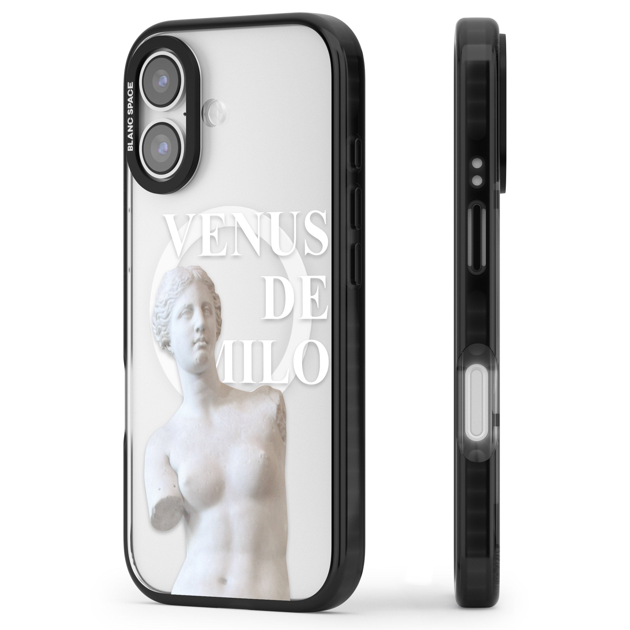 Venus De Milo Cutout iPhone 17 Impact Pro Black Phone Case Side Profile