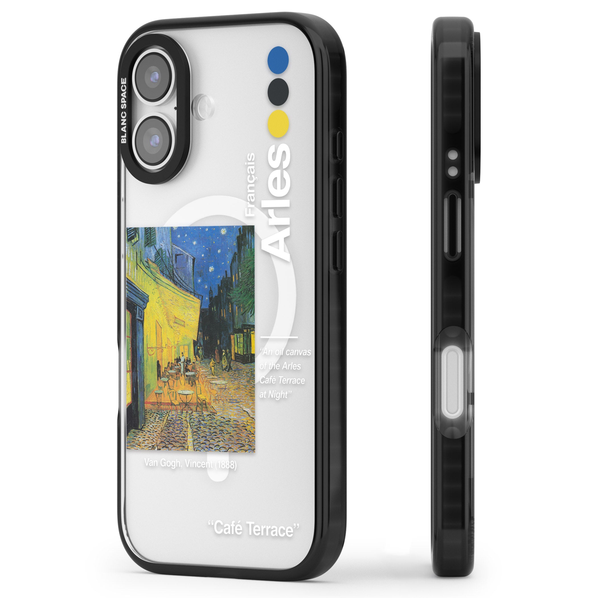 Cafe Terrace At Night iPhone 17 Impact Pro Black Phone Case Side Profile